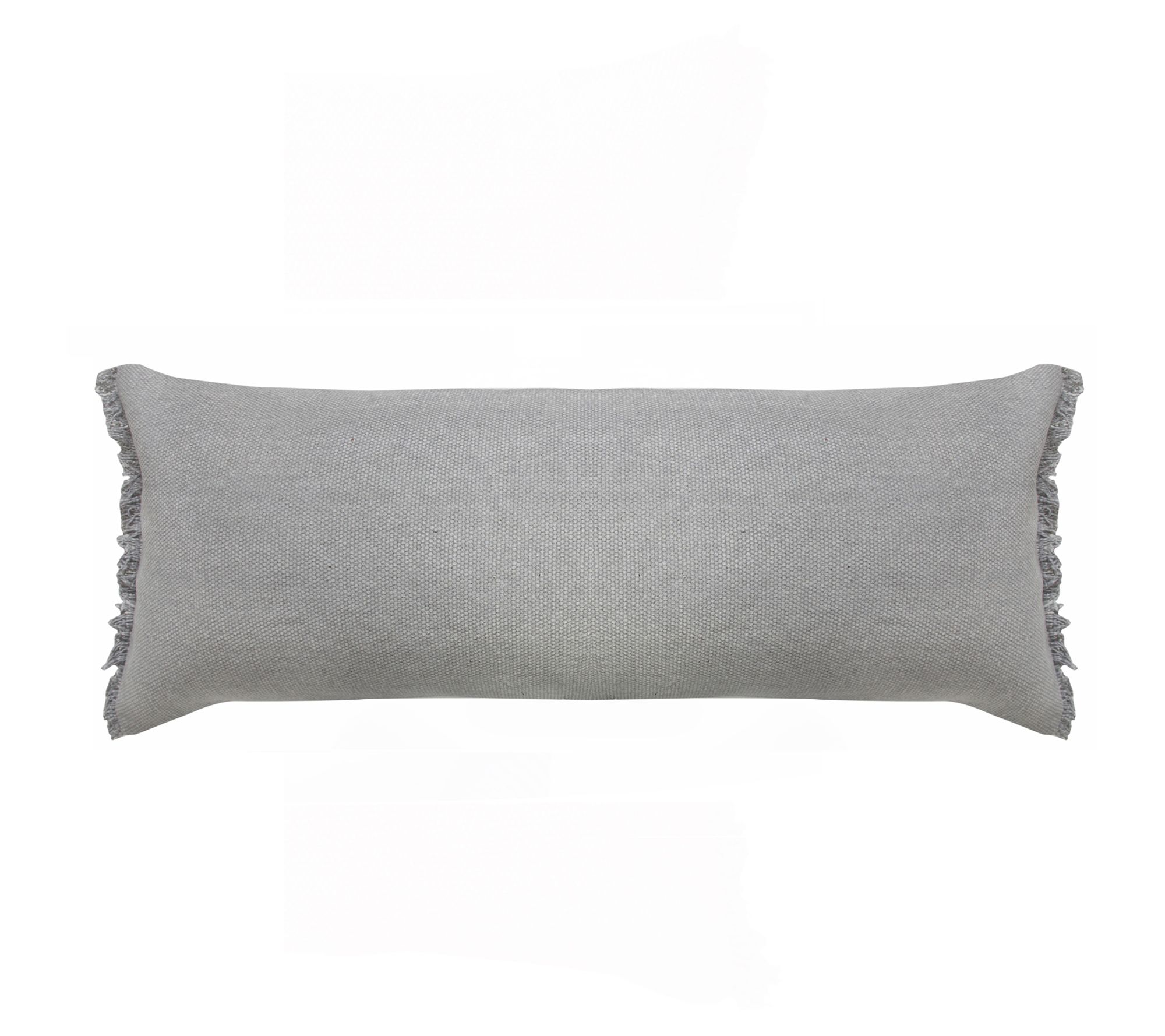 Ox Bay Solid Stonewash Lumbar Throw Pillow with Fringe