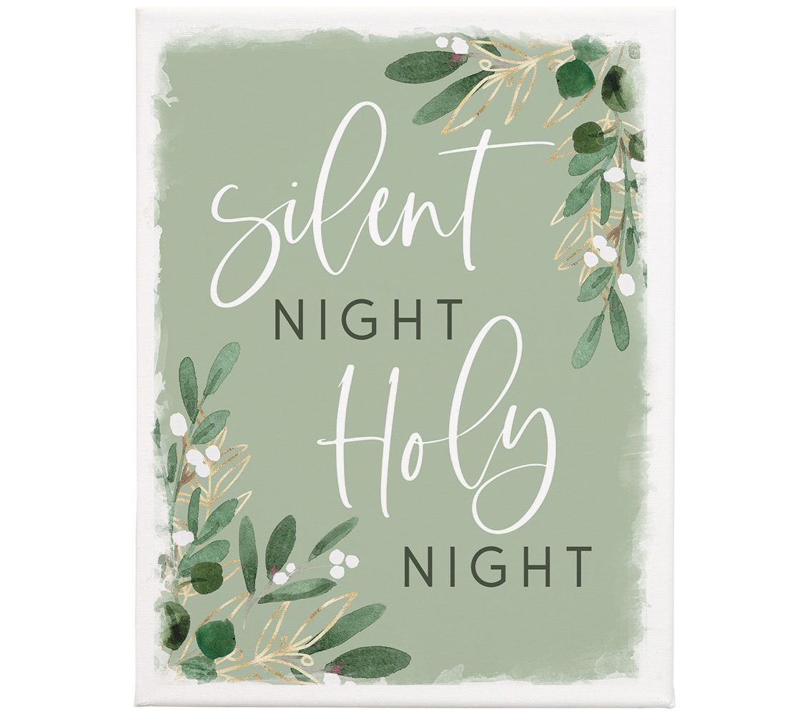 Sincere Surroundings 17" Silent Night Green Wrapped Canvas