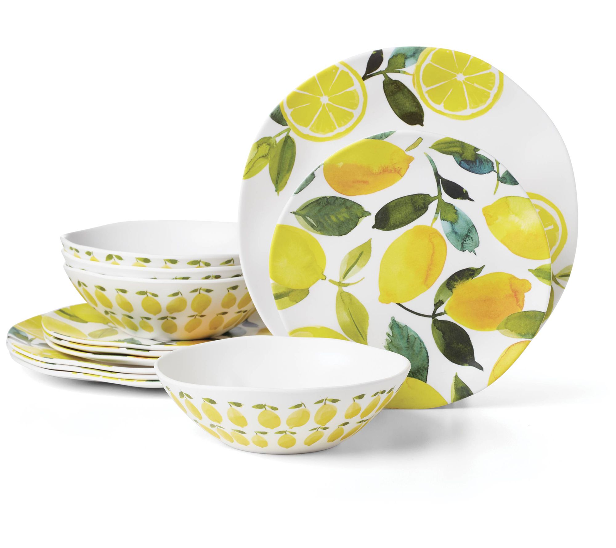 Oneida 12 Piece Service for 4 Melamine Dinnerware Set QVC