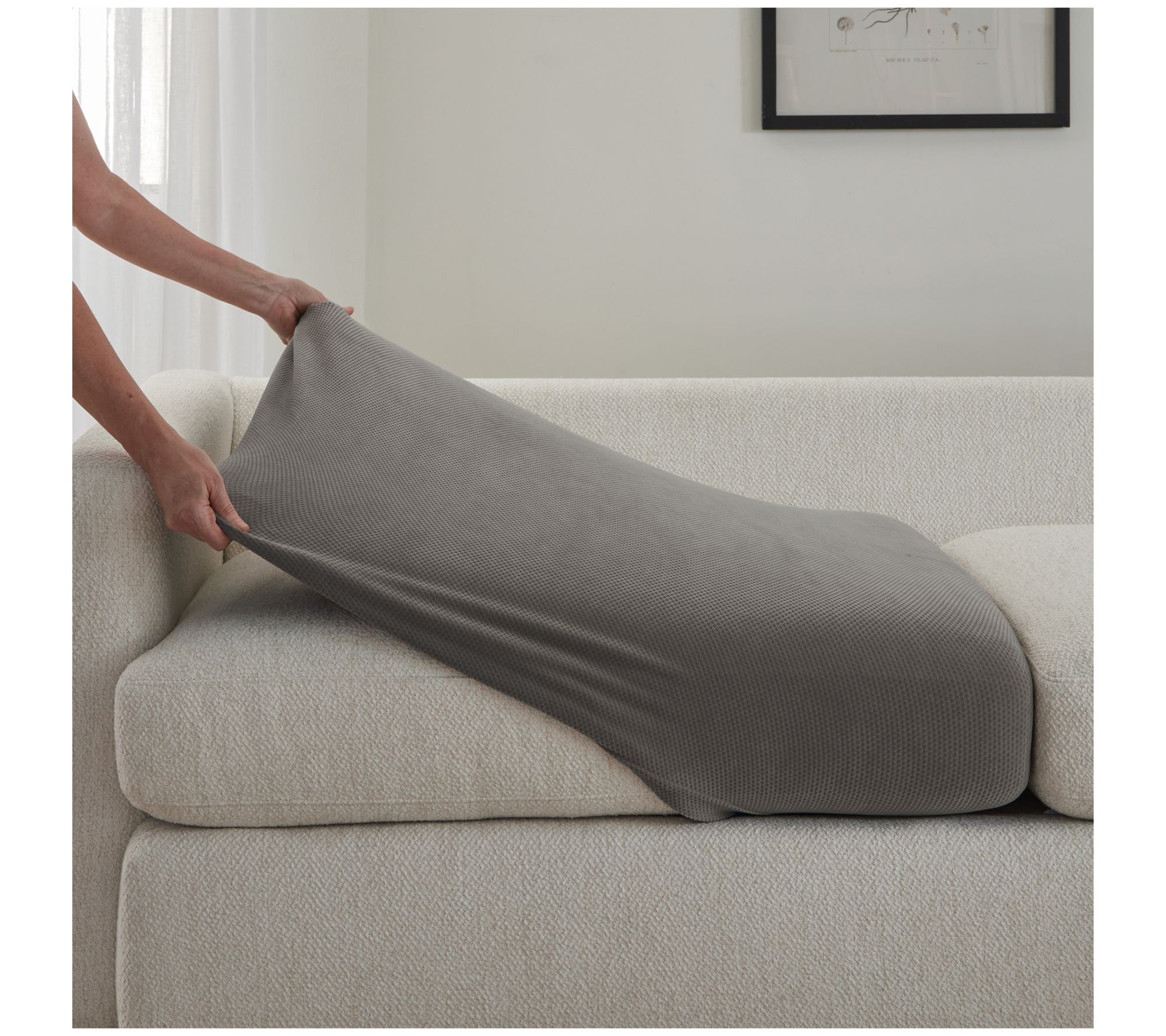 SureFit Stretch Pique Extra Long Sectional Cushion Slipcovers