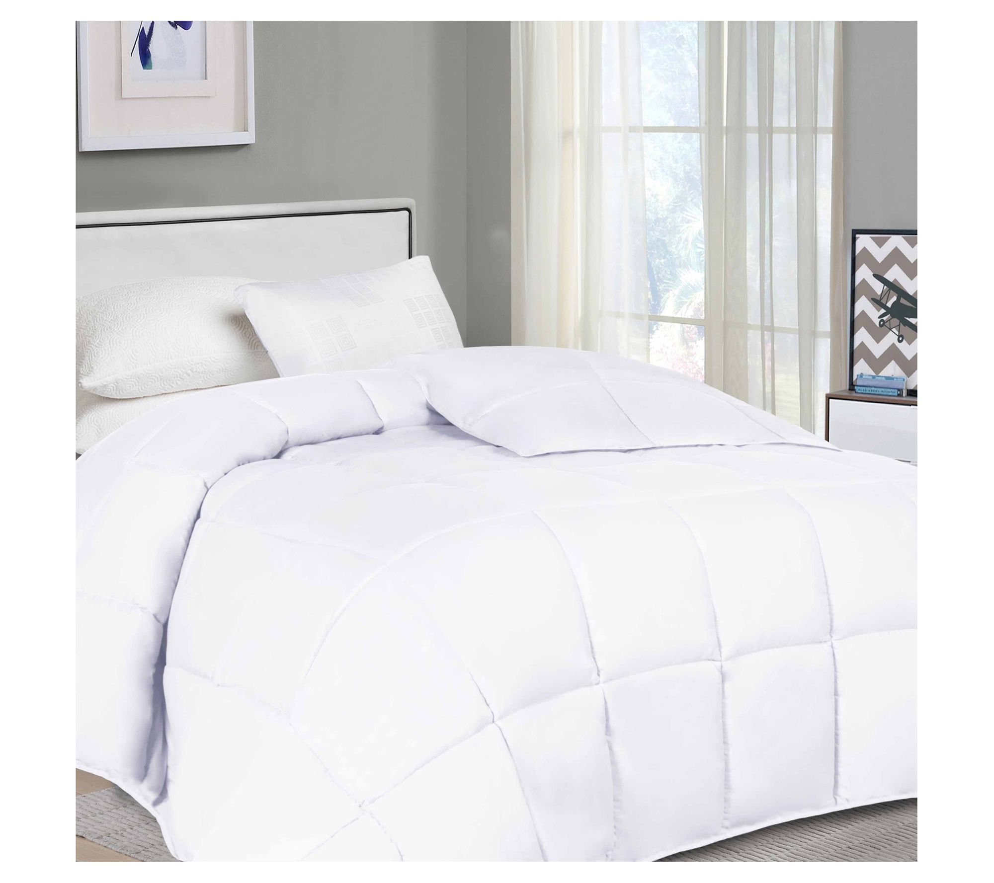 Superior Solid Reversible Down Alternative Comforter- Cal.King - QVC.com