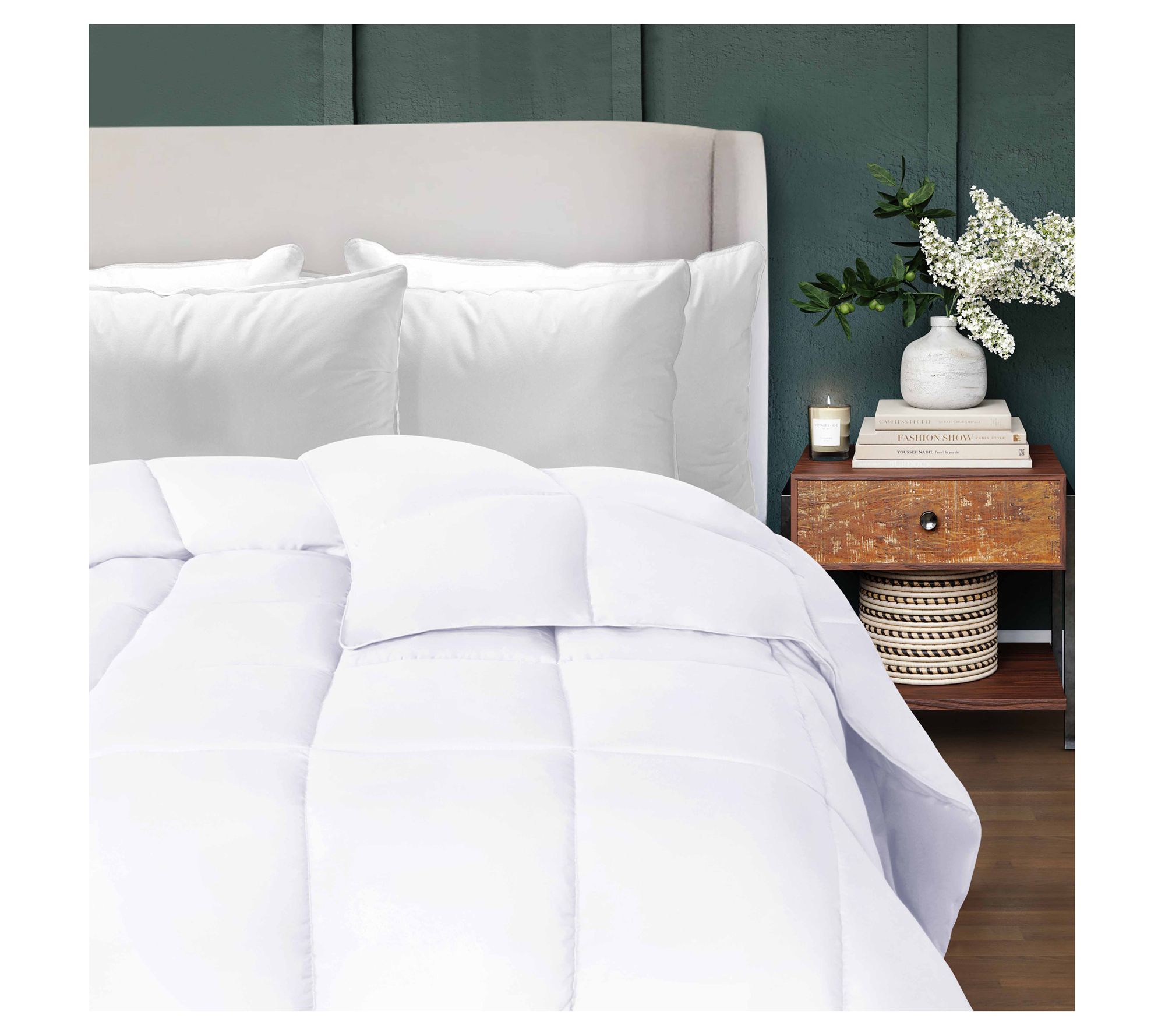 Superior Solid Reversible Down Alternative Comforter- Cal.King - QVC.com