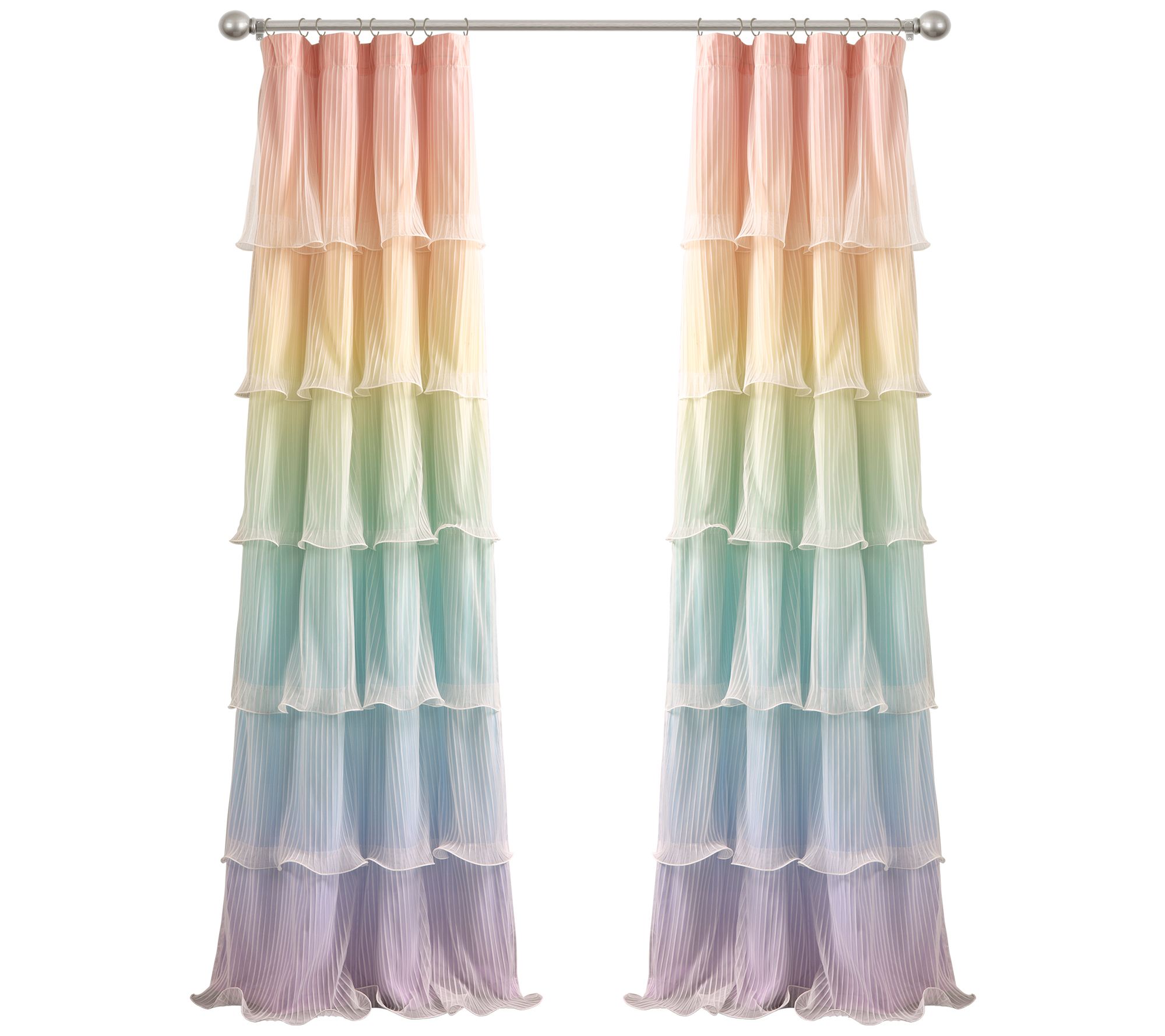 Lush Decor S/2 Rainbow Ombre Nerina Window Panel