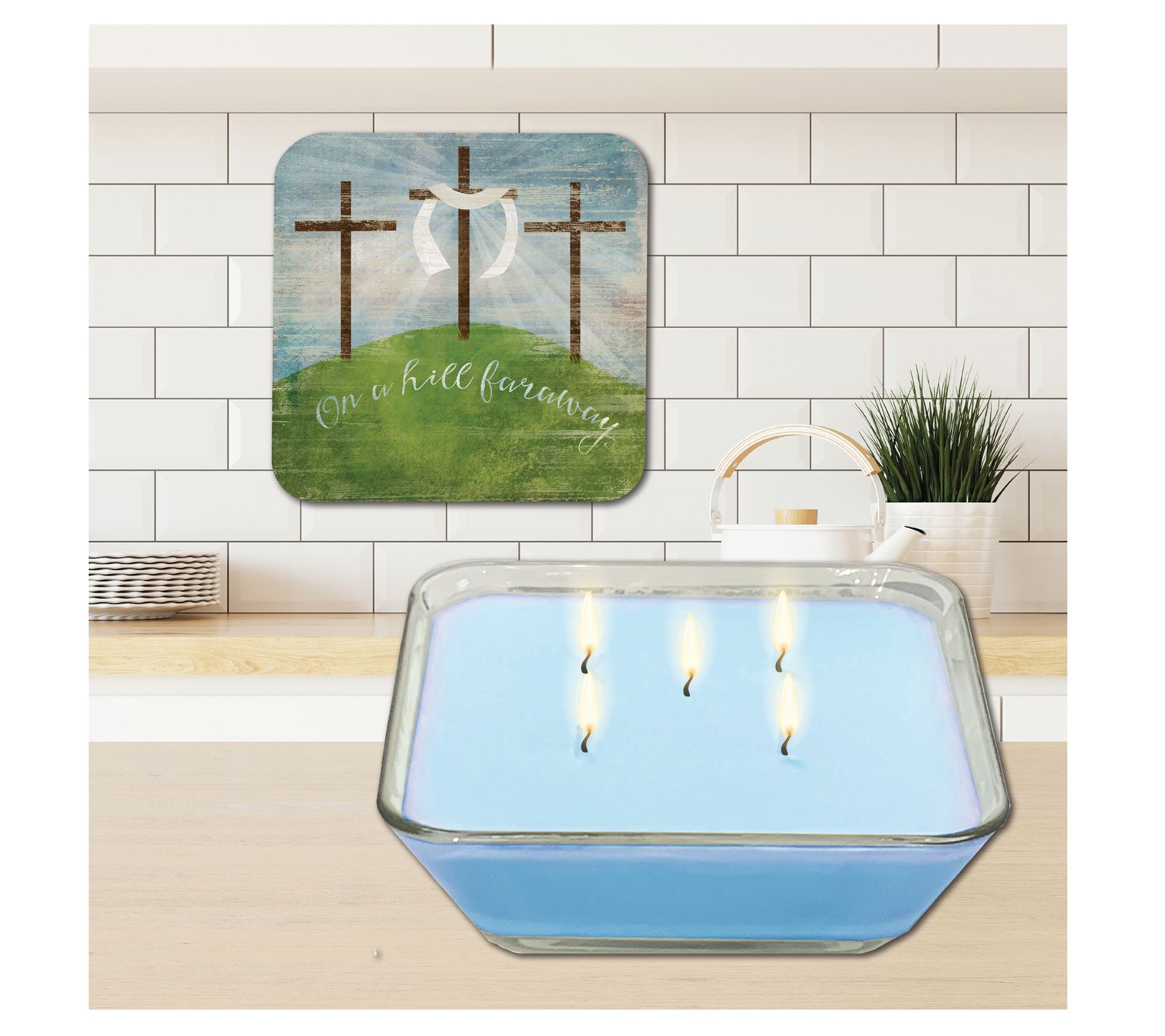 Courtside Market On a Hill Far Away Soy Wax Candle & Artboard