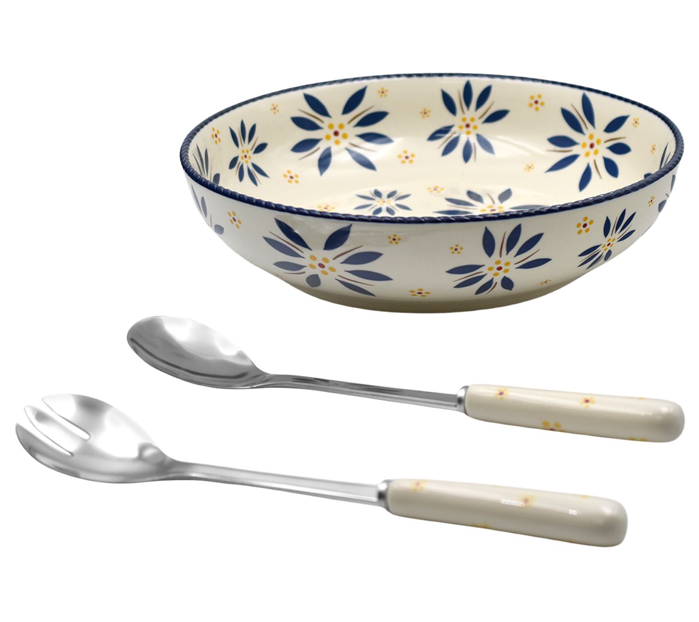 Temp-tations Old World Nostalgic 3qt Serving Bowl w/ Serving Spoons