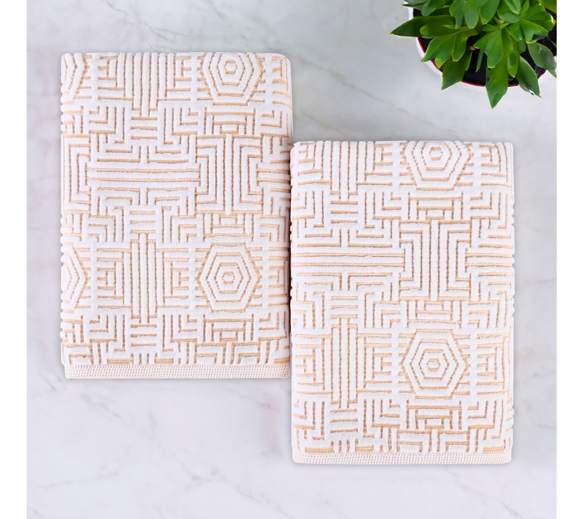 Superior Cotton Jaq Plush Soft Absorbent Bath Sheet Set of 2