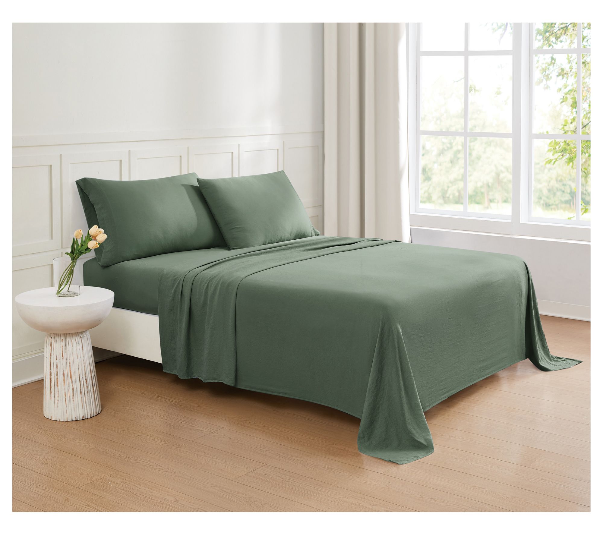 Truly Soft Garment Wash Solid Queen 4-Piece Sheet Set