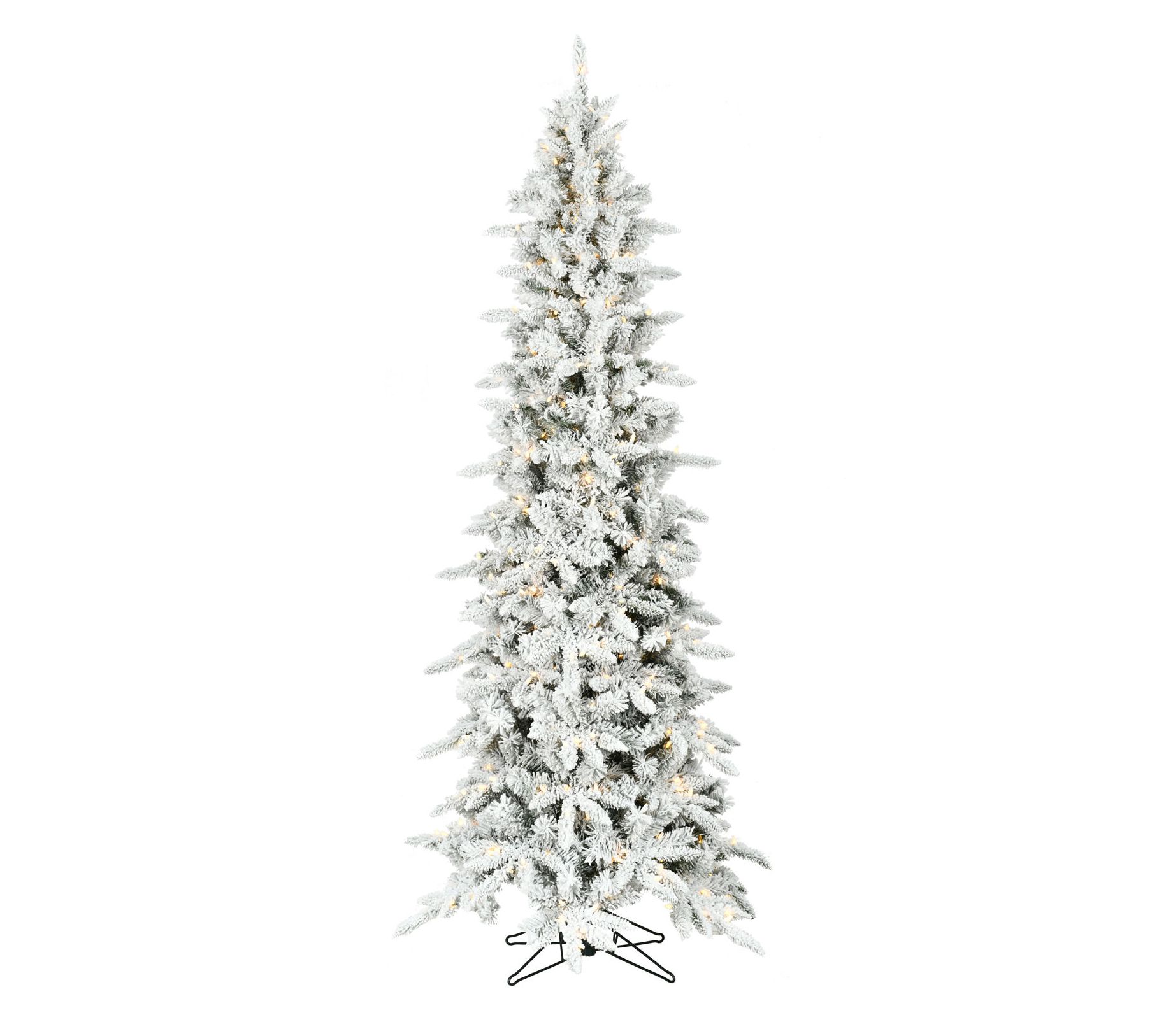 Christmas Time 6.5-Ft. Slim Wh ite Pine Flocke d Christmas