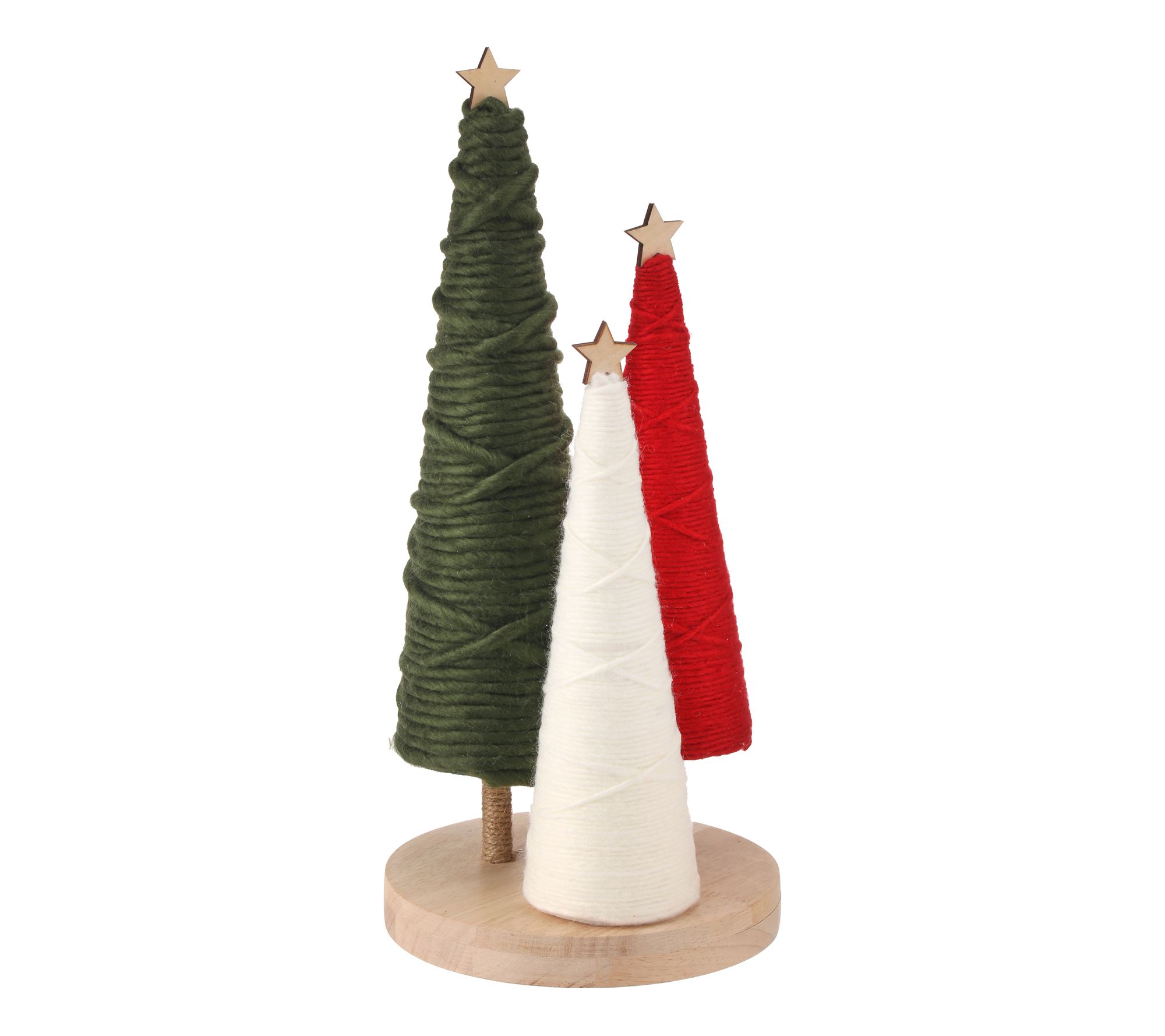 16" Yarn Tree G rove On Wood Ba se by Valerie