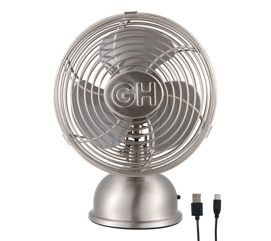 Good Housekeeping Metal USB-Power 5" Oscillating Personal Fan