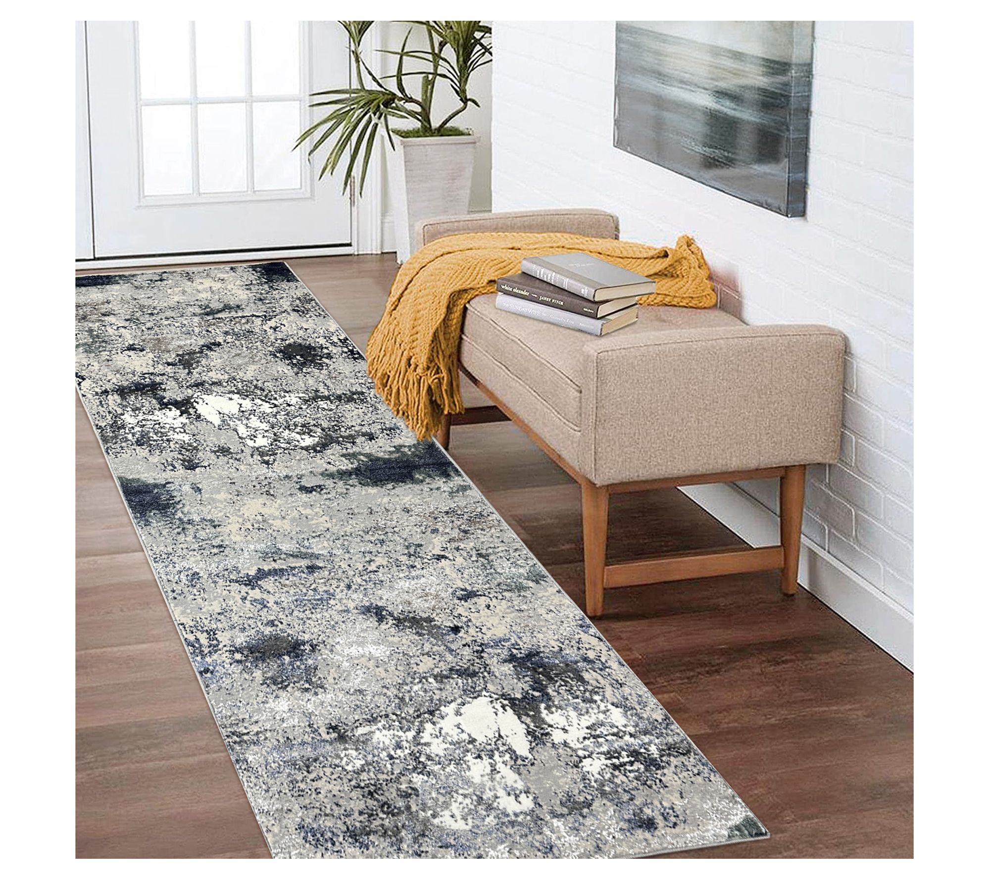 Ox Bay Abstract Modern Plush Performance Indoor2'6" x 8' Rug