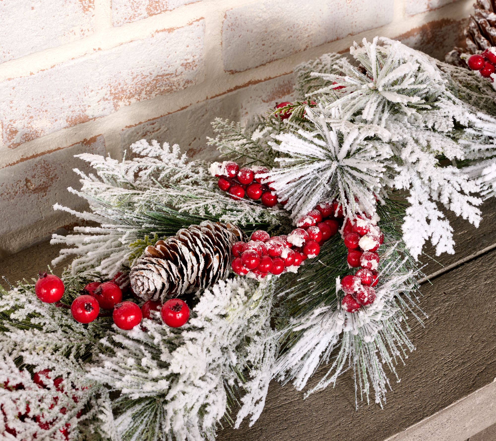 "As Is" 4' Snowy Berry and Pine Garland by Valerie