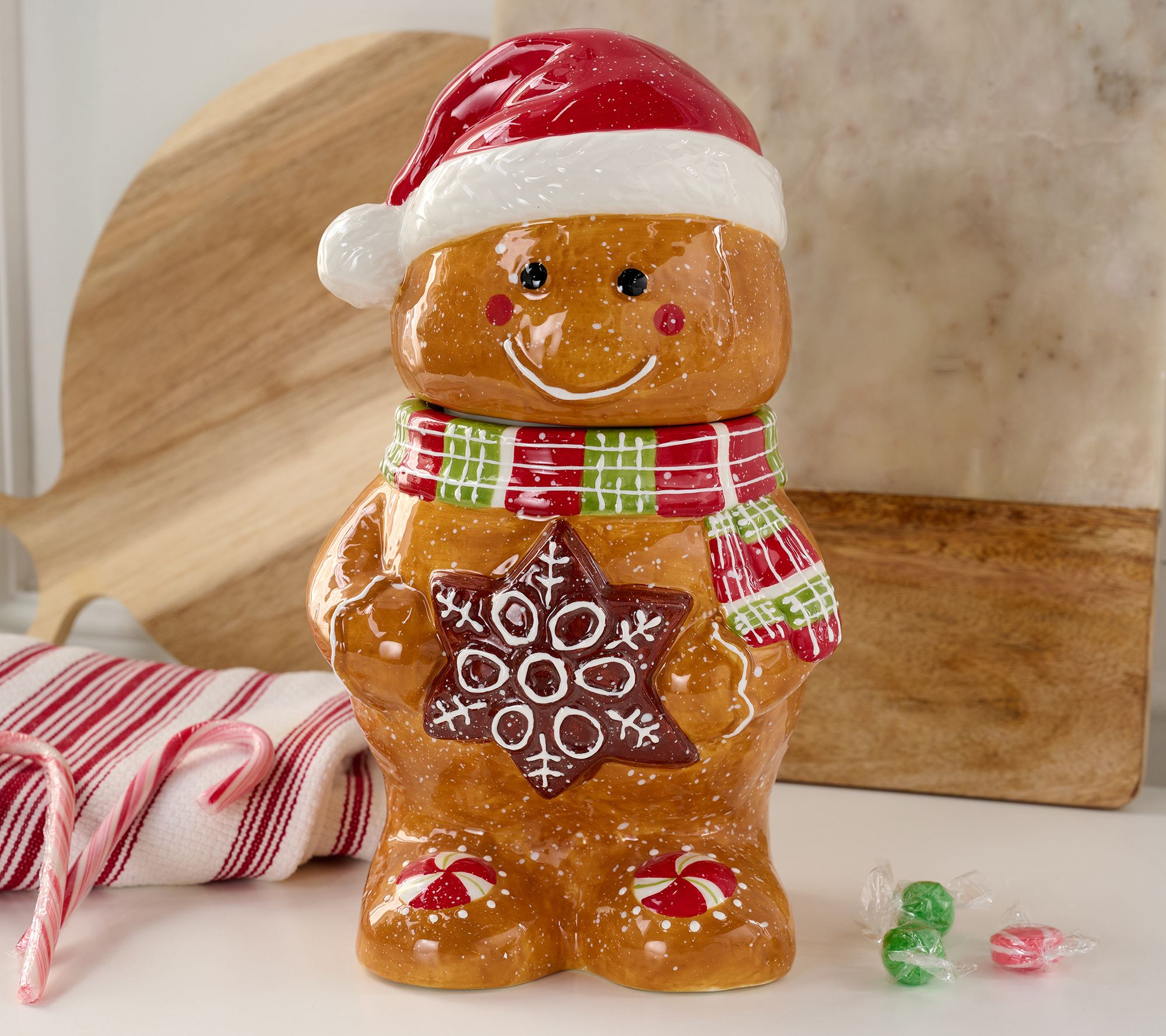 Ceramic Gingerbread Treat Jar by Valerie