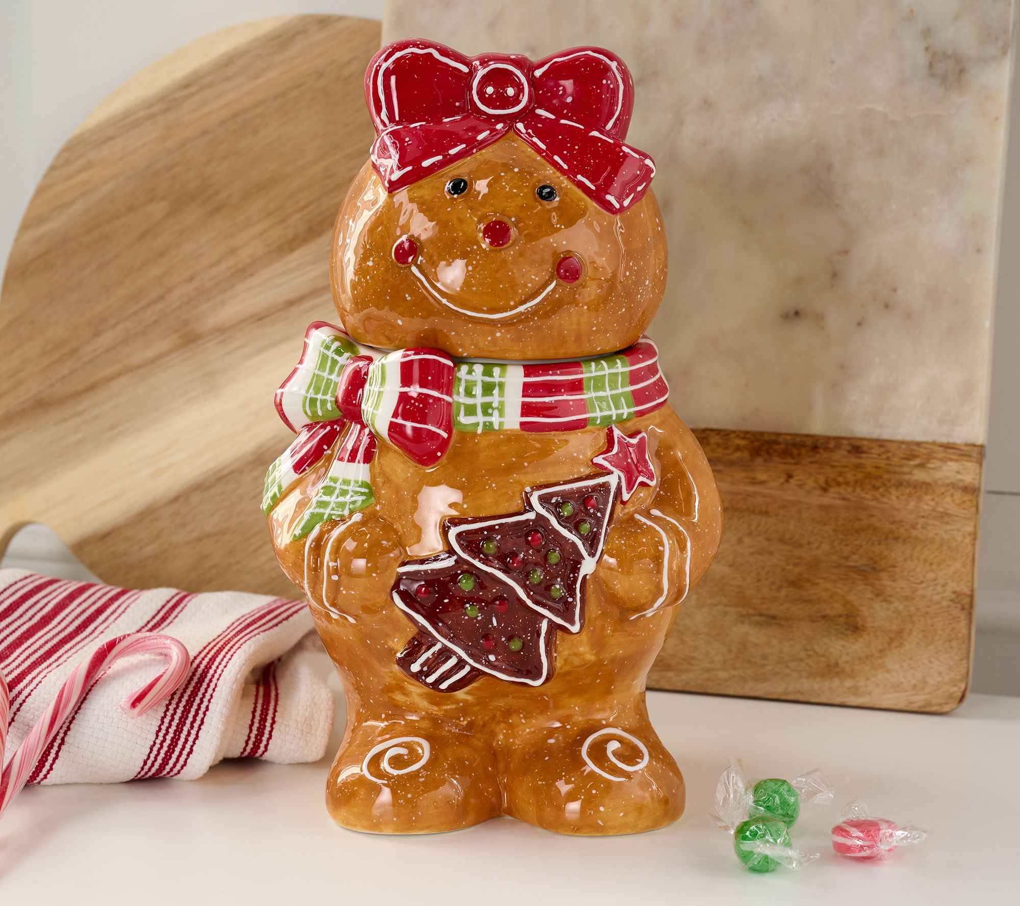 Ceramic Gingerbread Treat Jar by Valerie