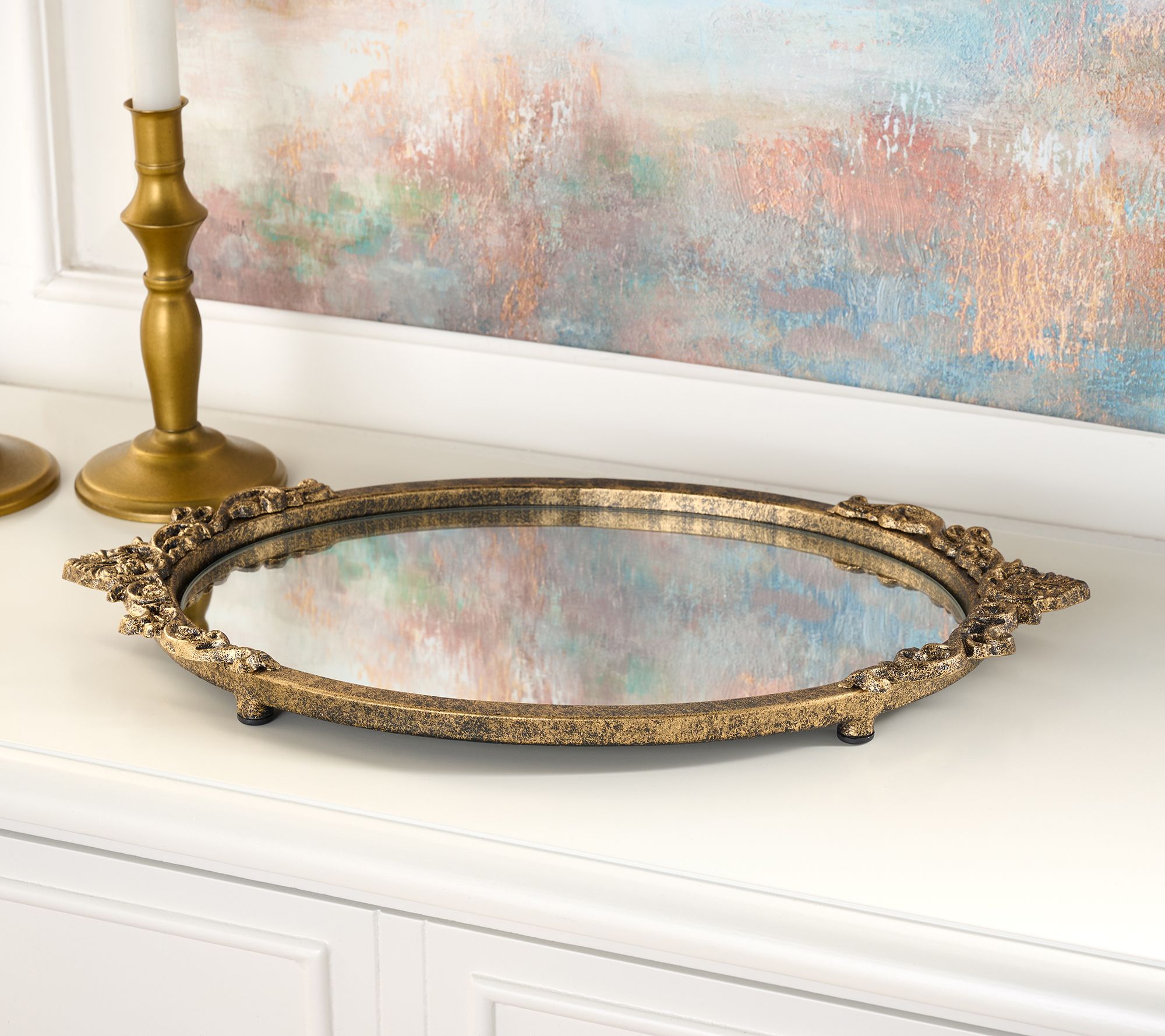 Home Reflections Mirror Frame Decorative Tray