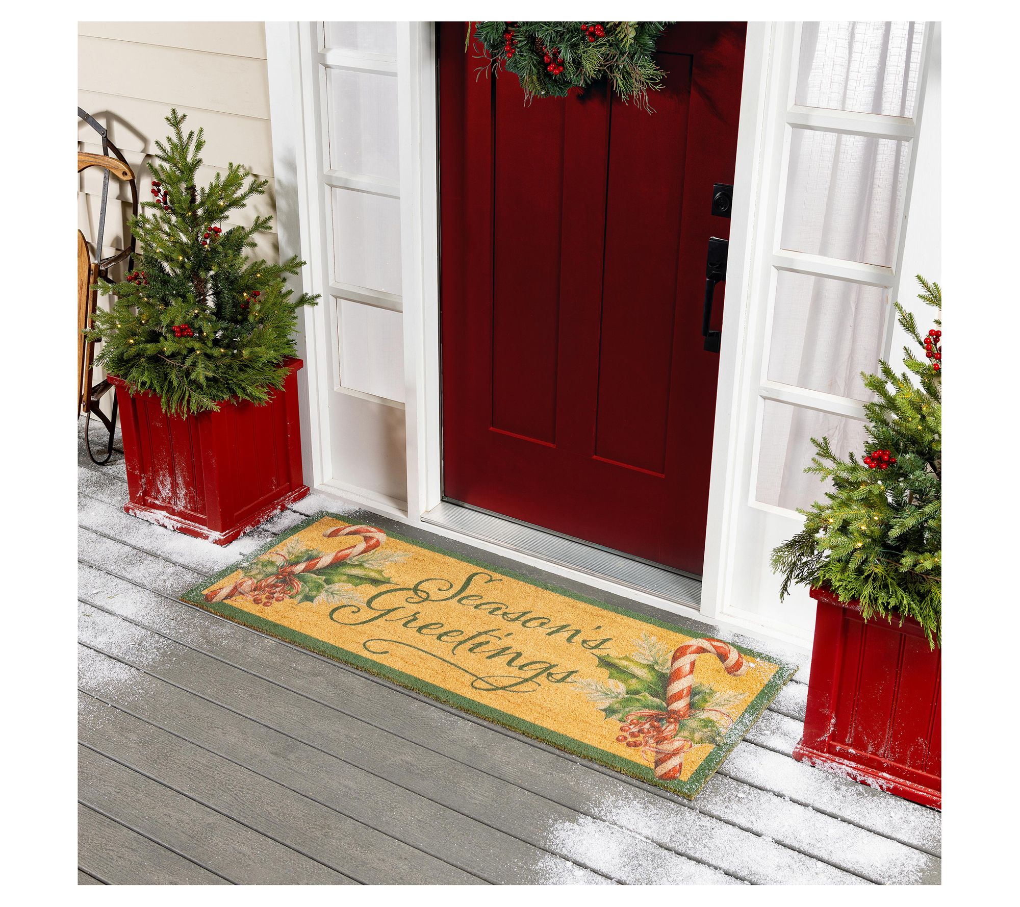 Evergreen 60"x24" Season's Greetings Coir DoorMat