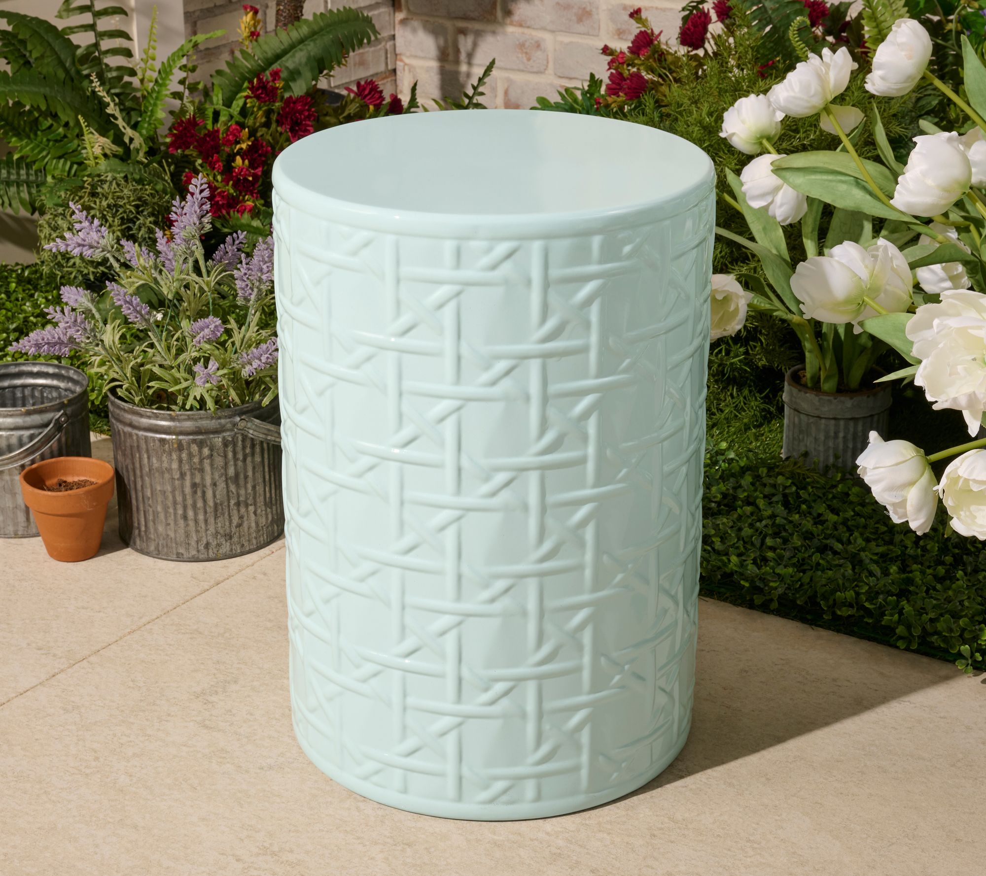 "As Is" Mrs. H Metal Garden Stool