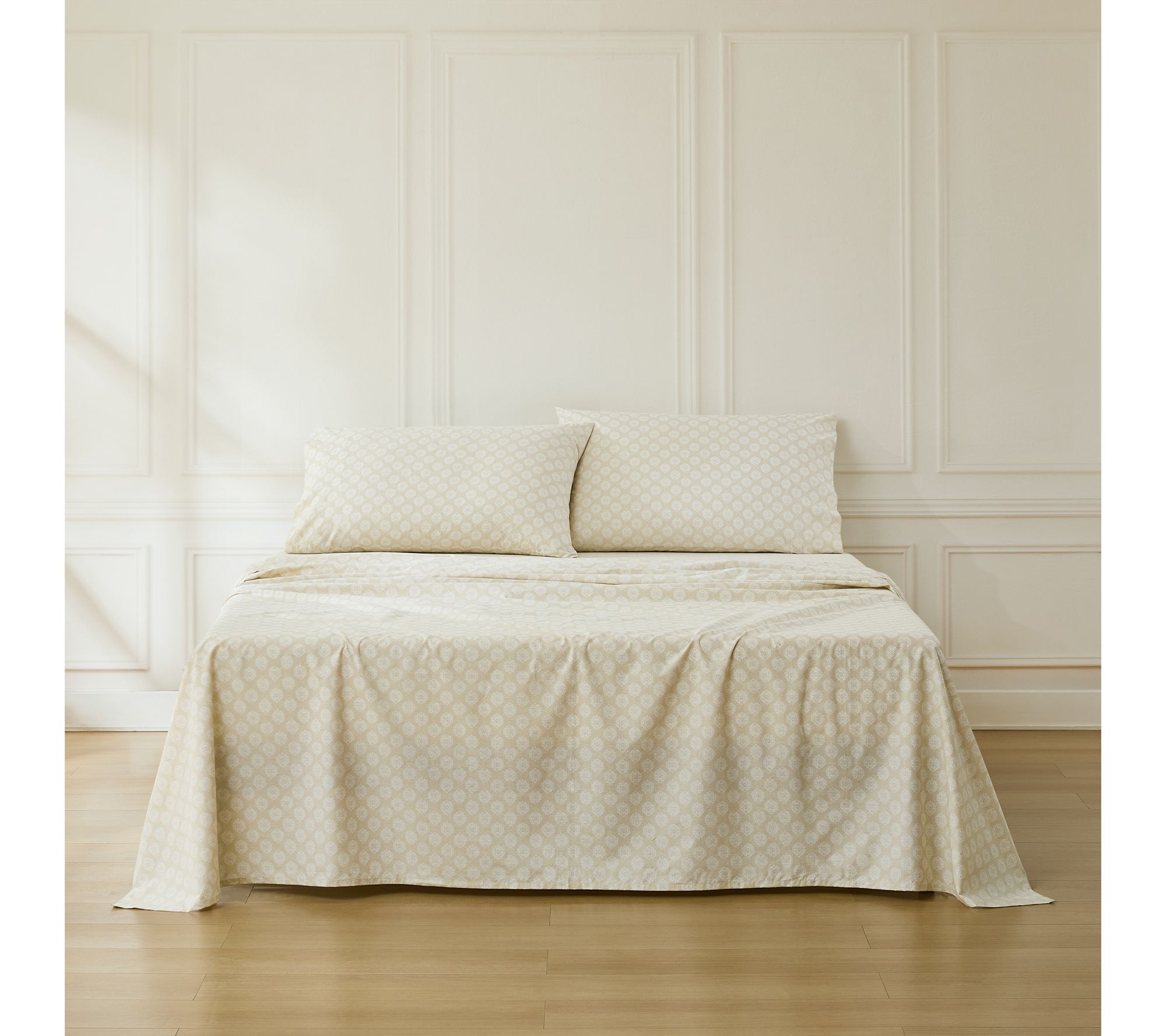 Lush Decor Sophie Cotton Sheet Set Neutral 4-Piece Set Queen