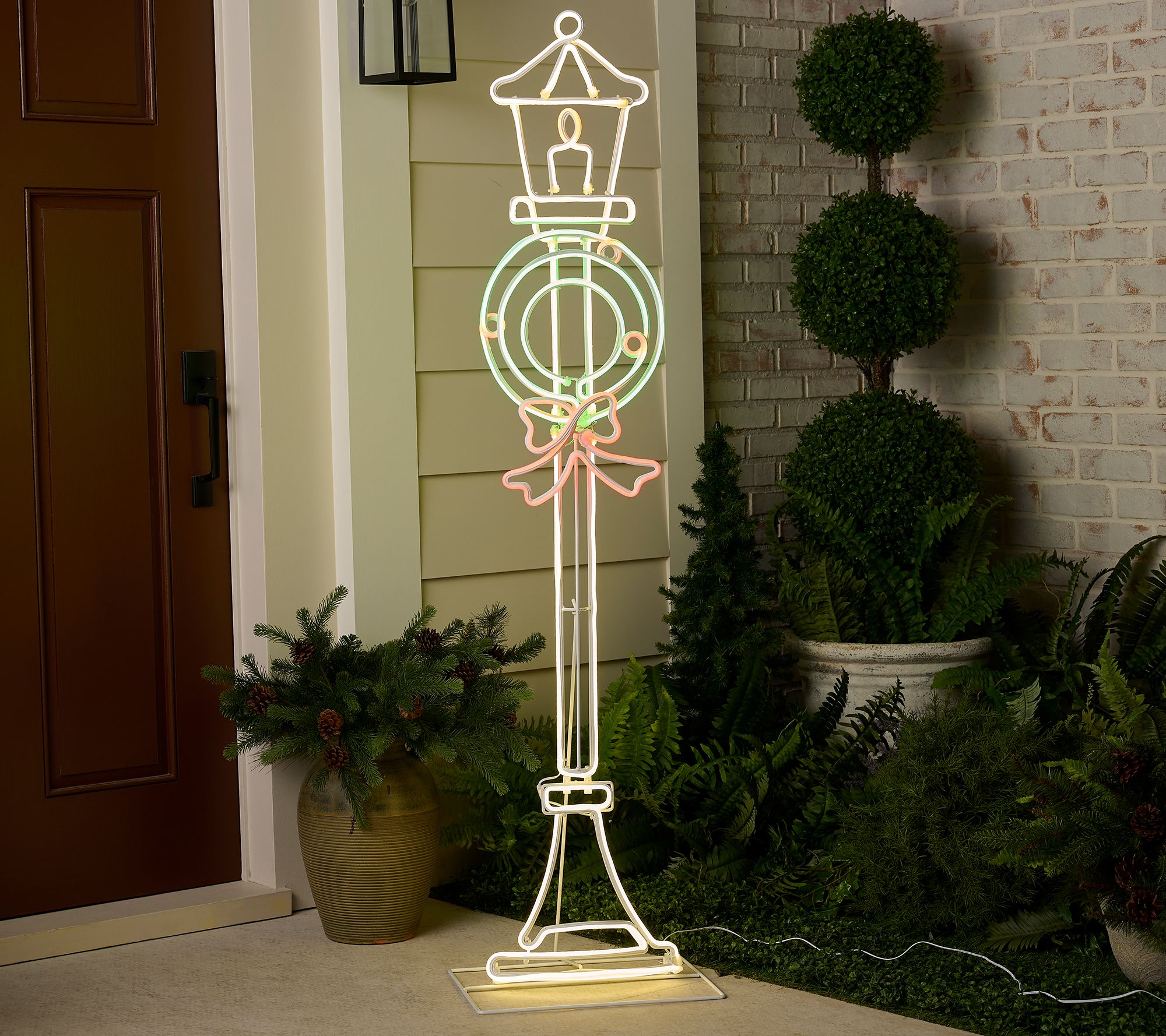 "As Is" Kringle Express 60" In/ Outdoor 3D LED Neon Holiday Street Lamp