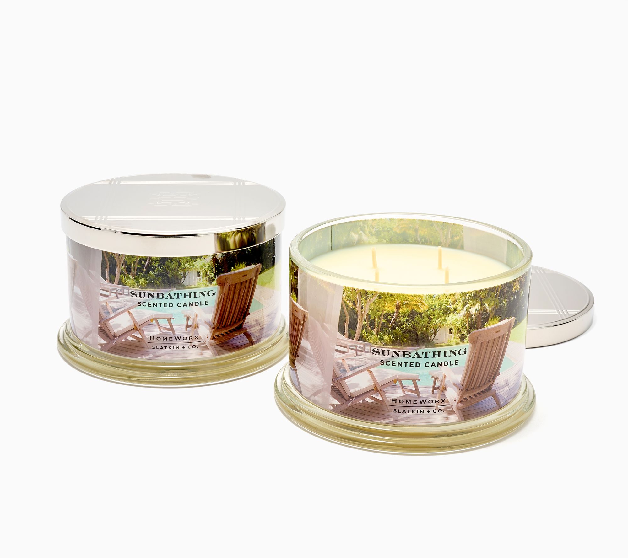 HomeWorx by Slatkin + Co. S/2 18oz Sunbathing Candles