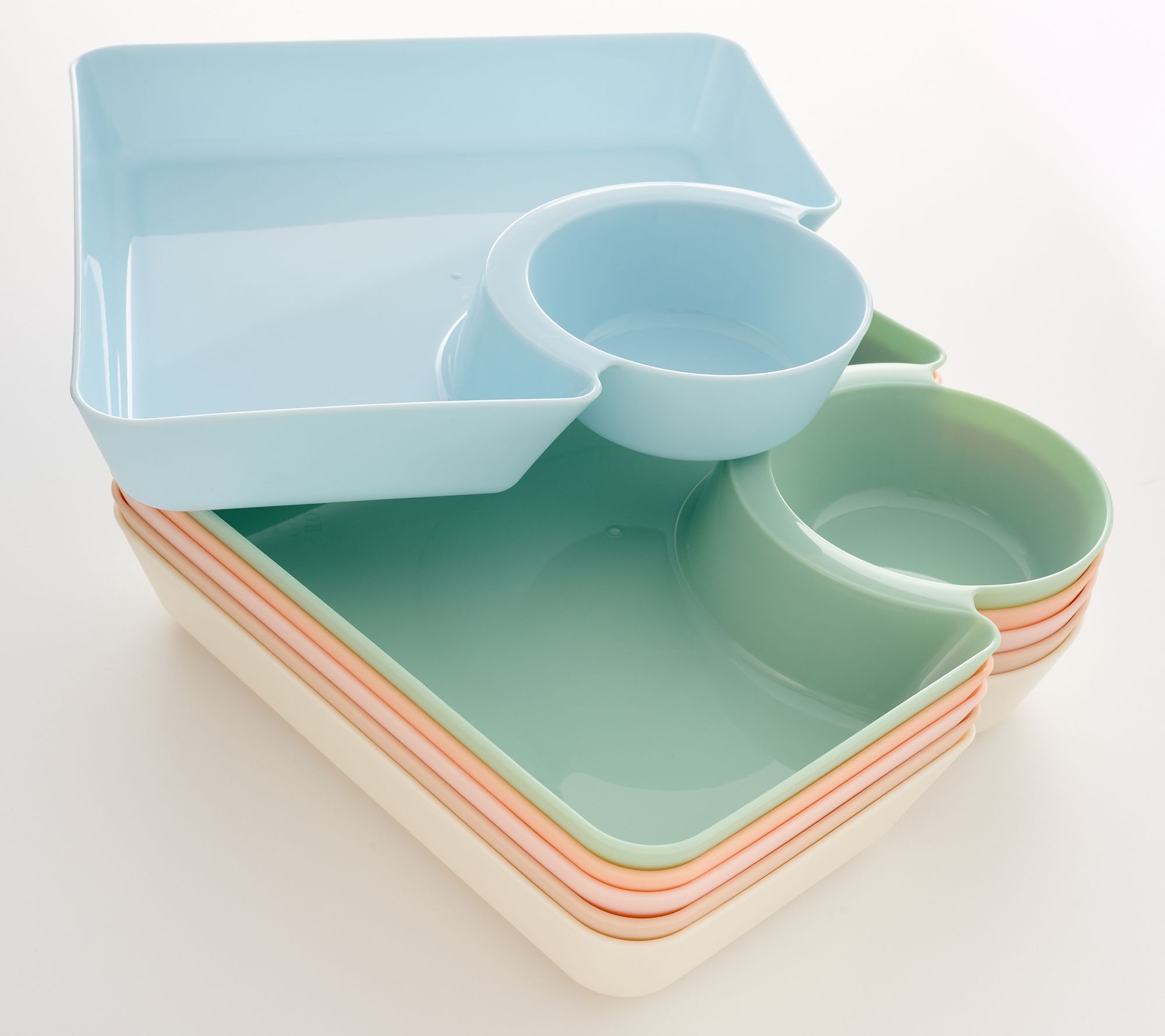 "As Is" Home Reflections S/6 Appetizer Plated w/Built- in Sauce Cup