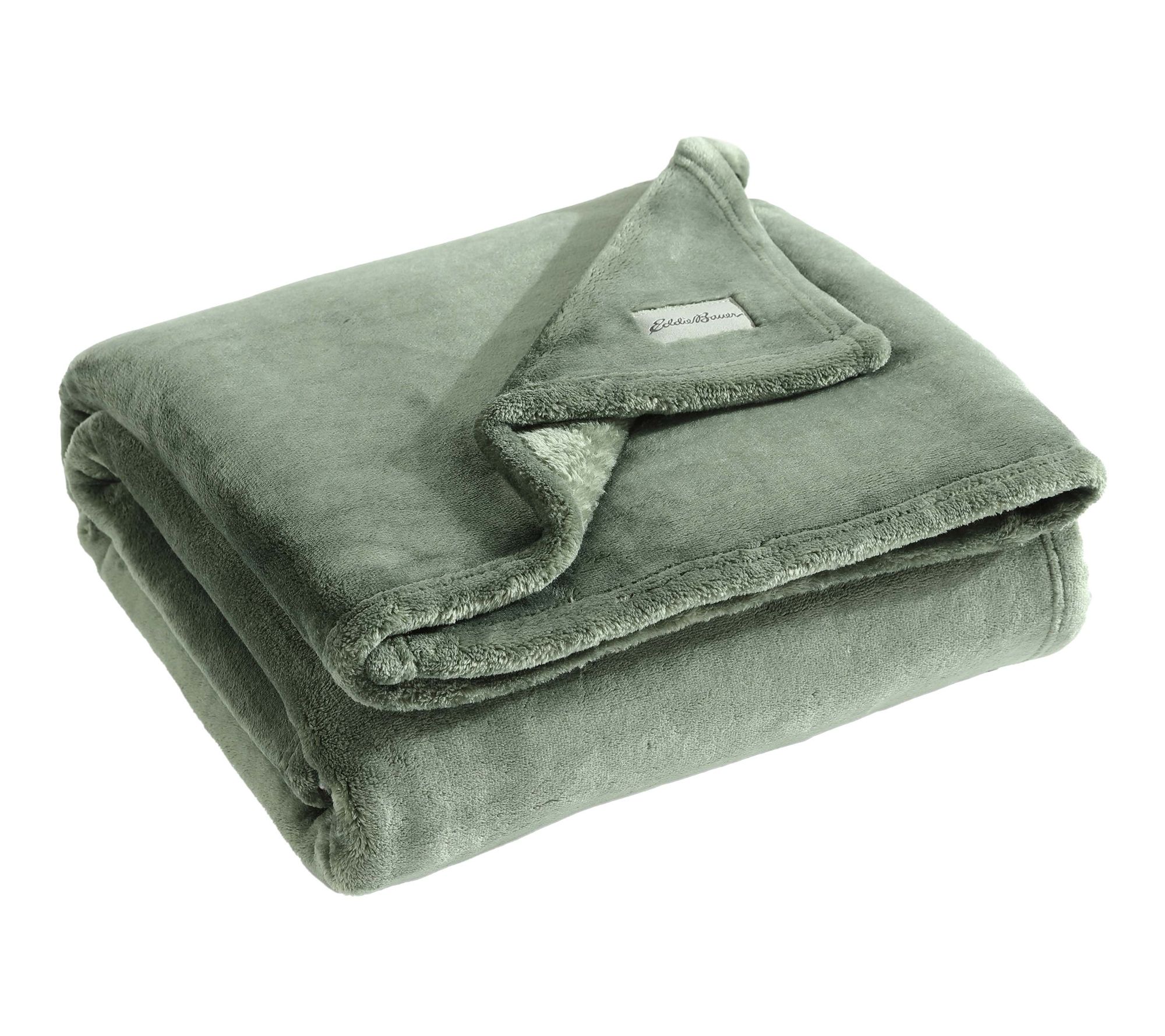 Eddie Bauer Ultra Lux Plush Green Fleece 50"X60" Throw