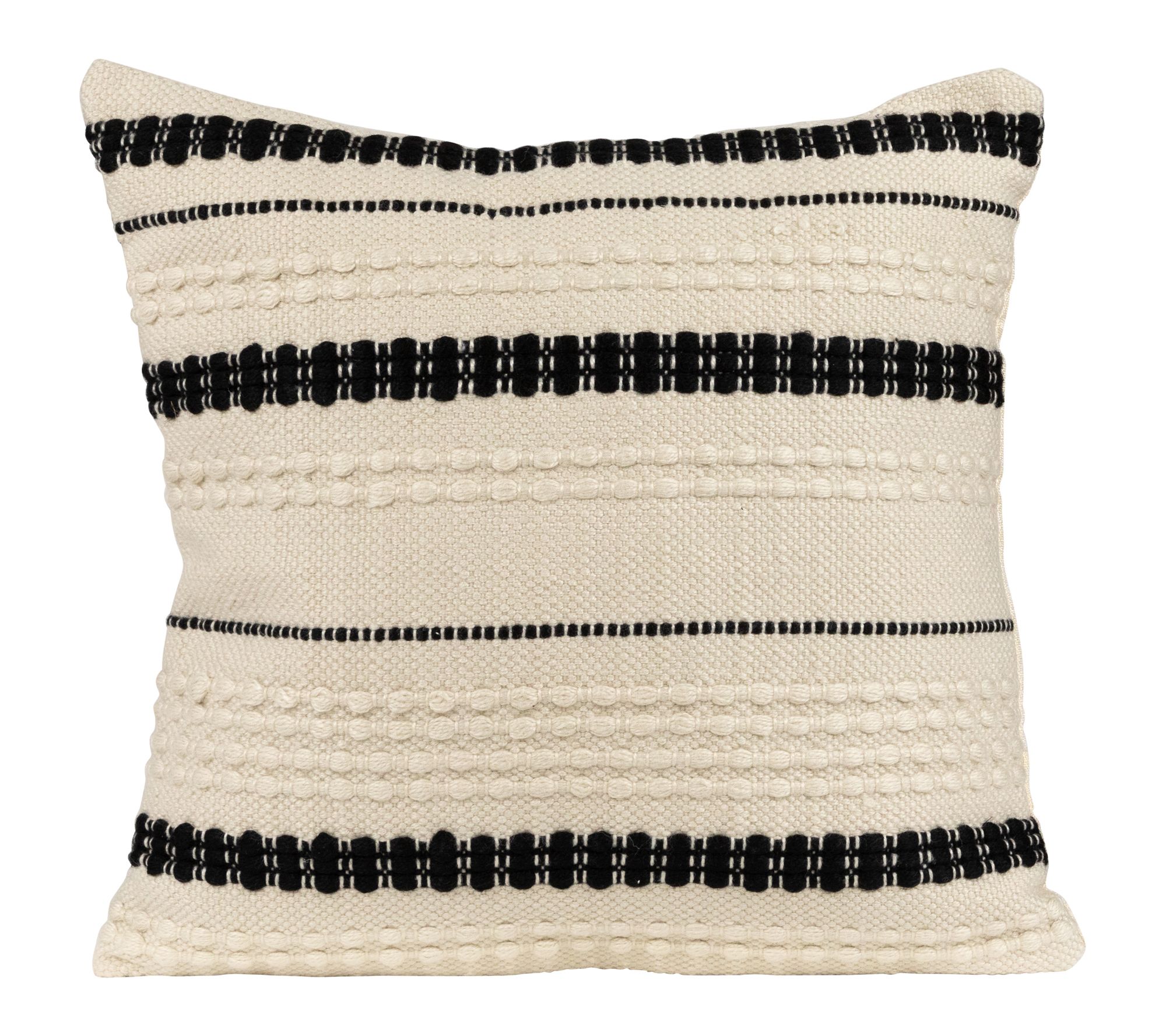 Northlight 20" Black Handloom Woven Outdoor Throw Pillow