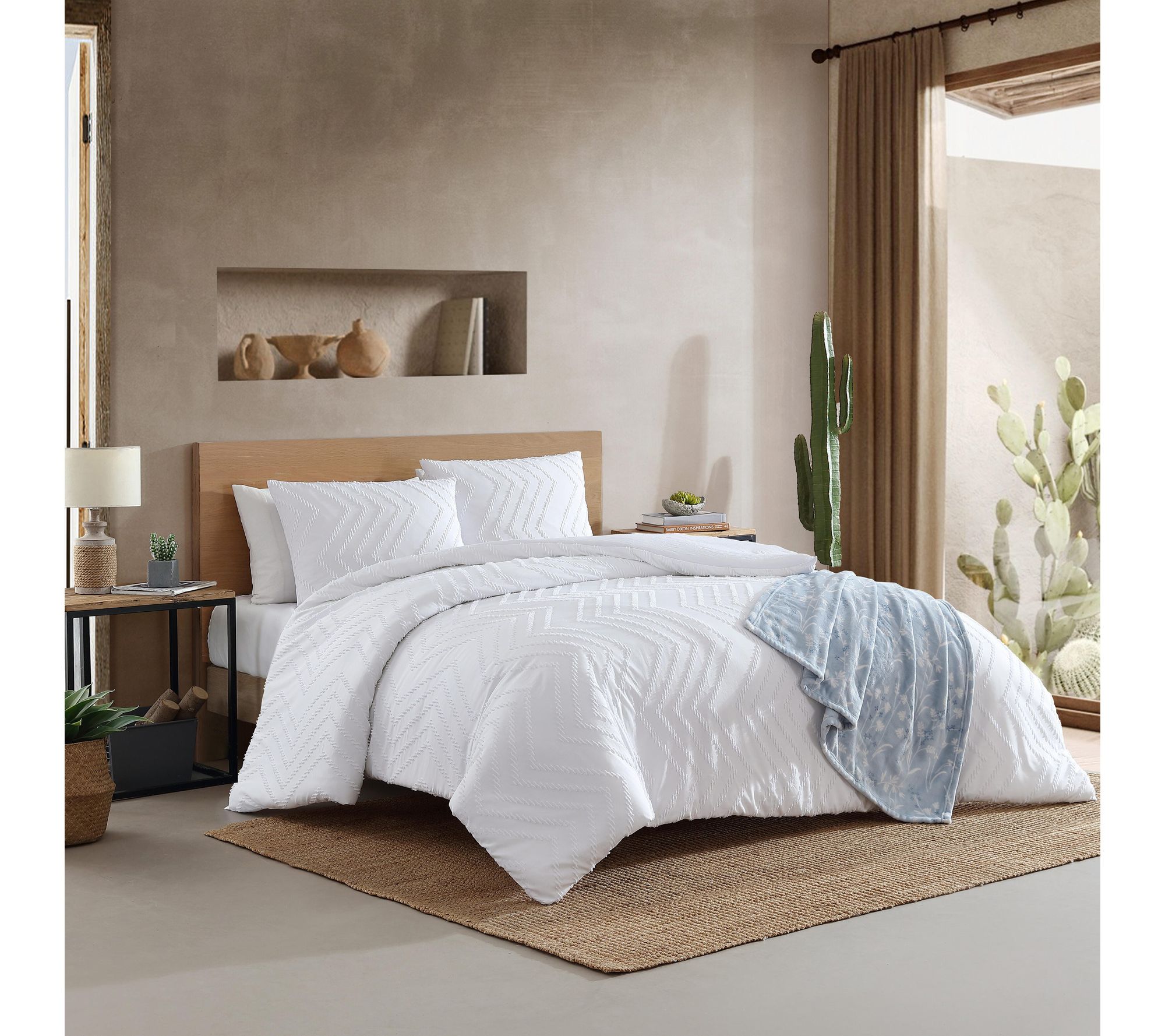 Wrangler Prarie Zig Zag White Chenille Twin Comforter Set