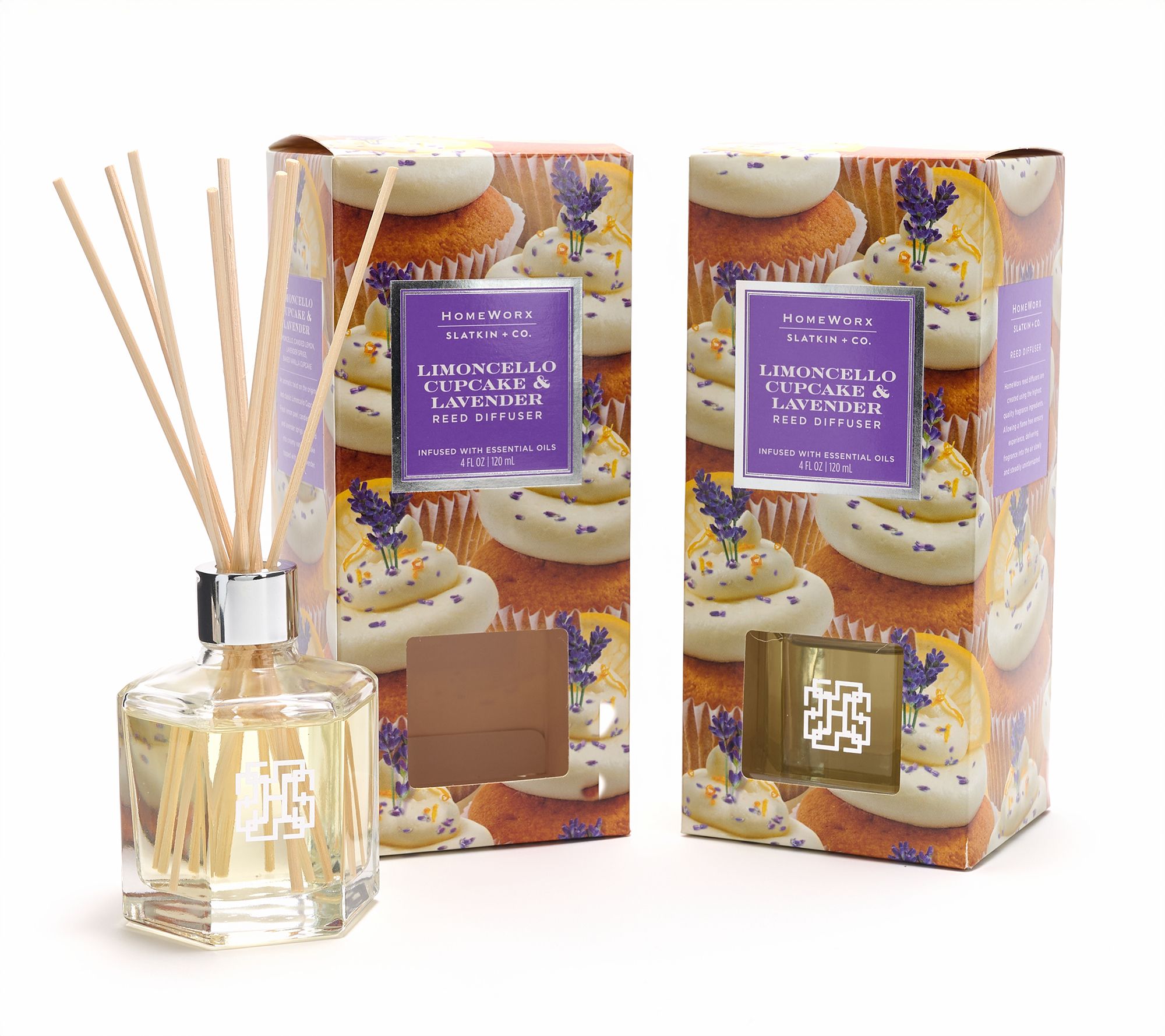 "As Is" HomeWorx by Slatkin + Co. S/2 Lavender Limon Diffusers