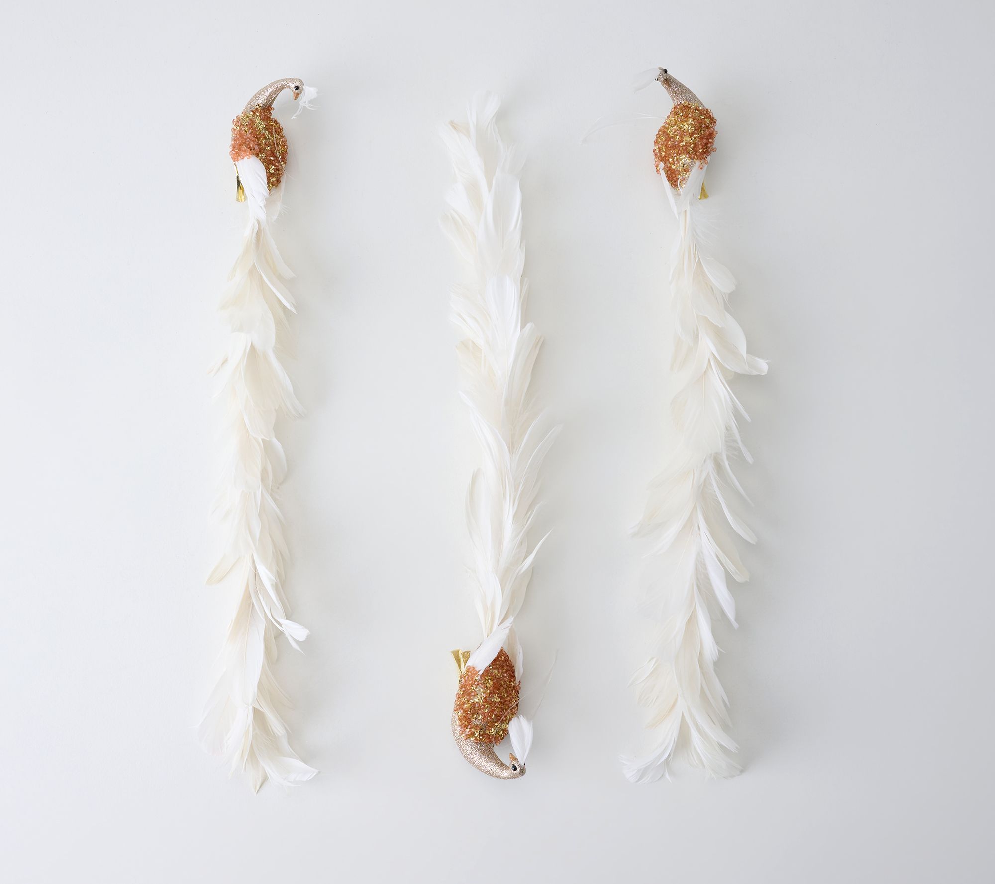 Set of 3 Decorative Bird Clip Ornaments by Mally Roncal