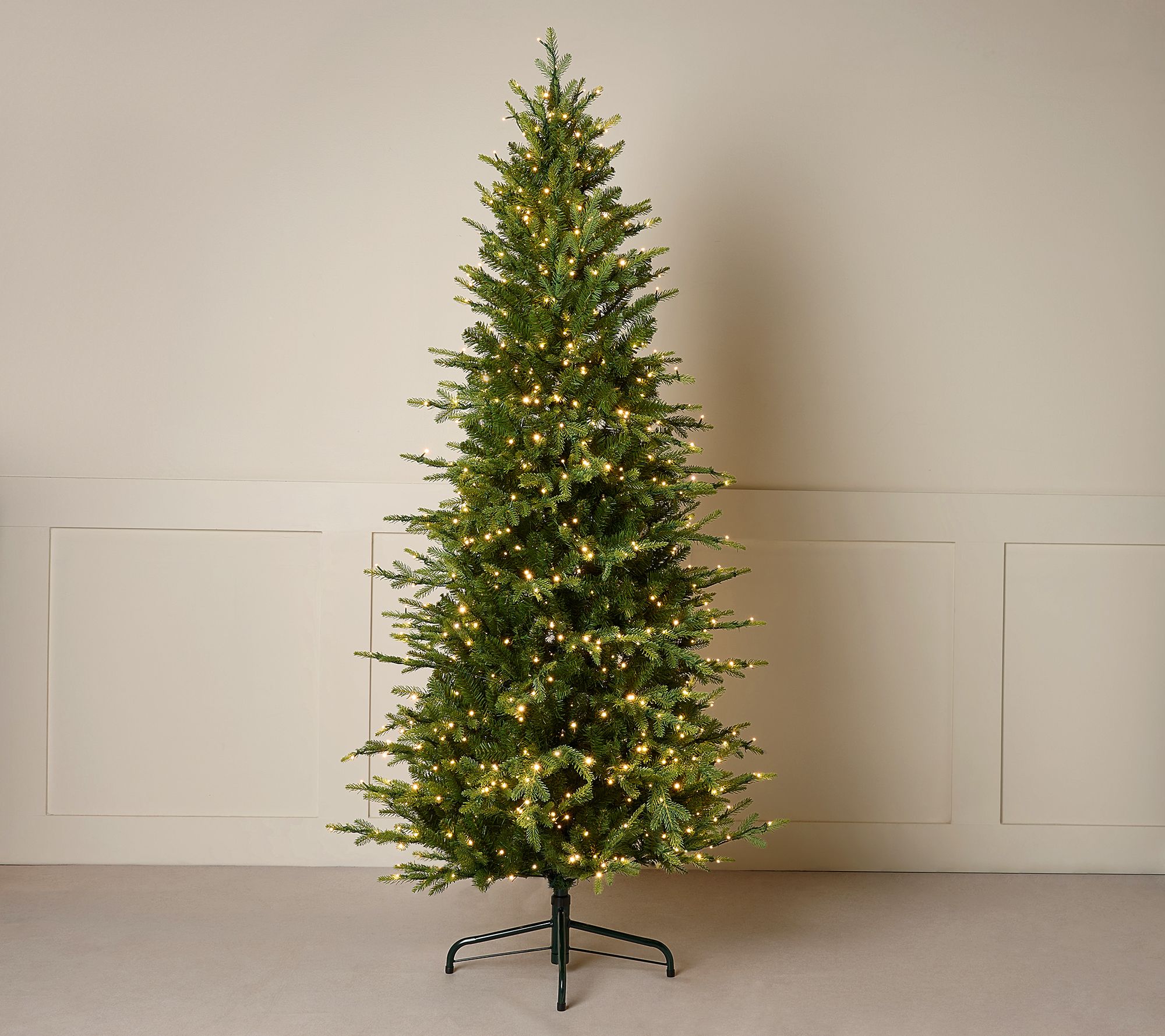 Bethlehem Lights 10' Overlit Slim Christmas Tree w/ 3-in-1 LEDs