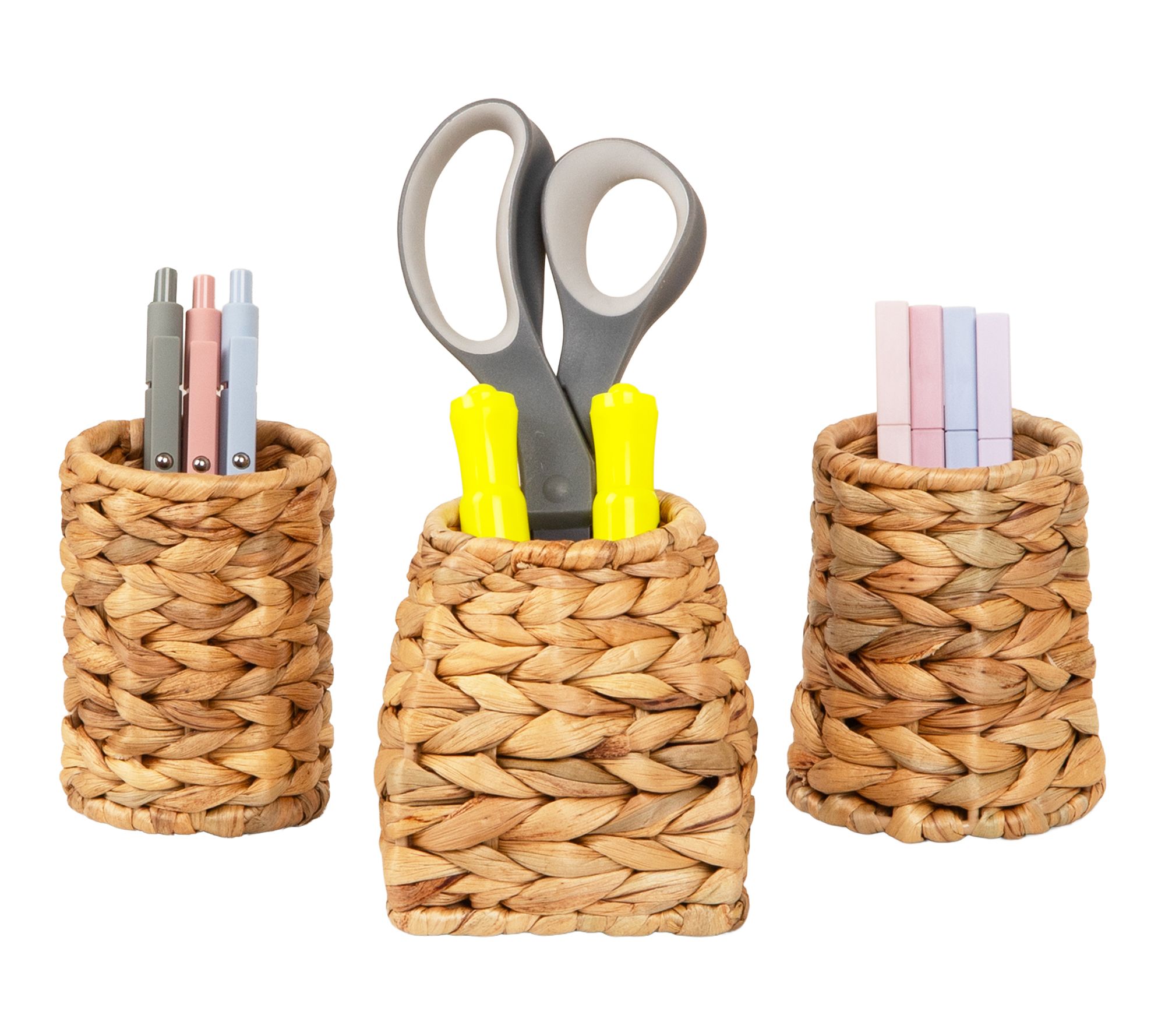 Mind Reader Natural Grass Pen Cups, Desk Supplies