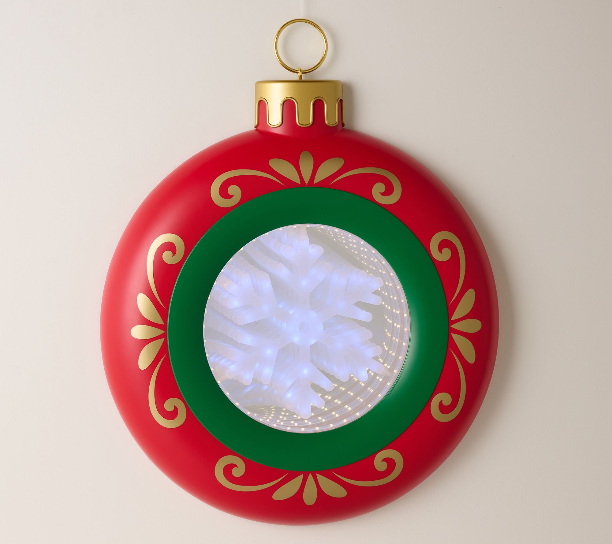 "As Is " Kringle Express 20" Blowmold Ornament with LED Snowflake