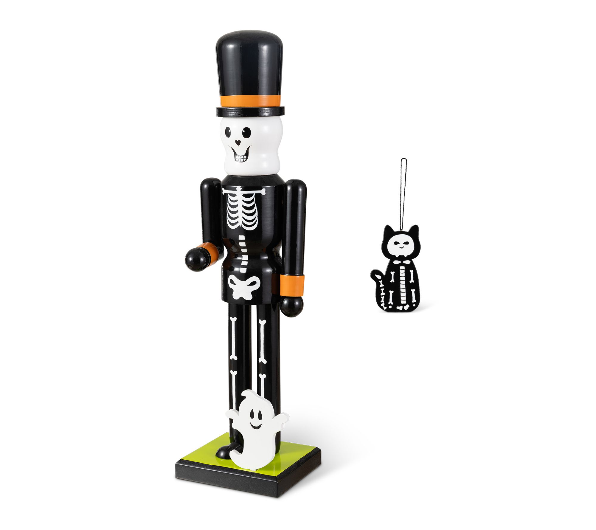 Glitzhome 18"H Halloween Wood w/ Ornament Nutcr acker