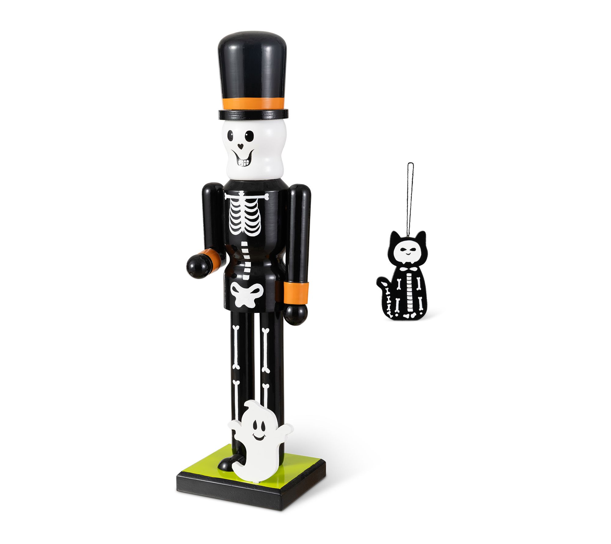 Glitzhome 18"H Halloween Wood w/ Ornament Nutcracker