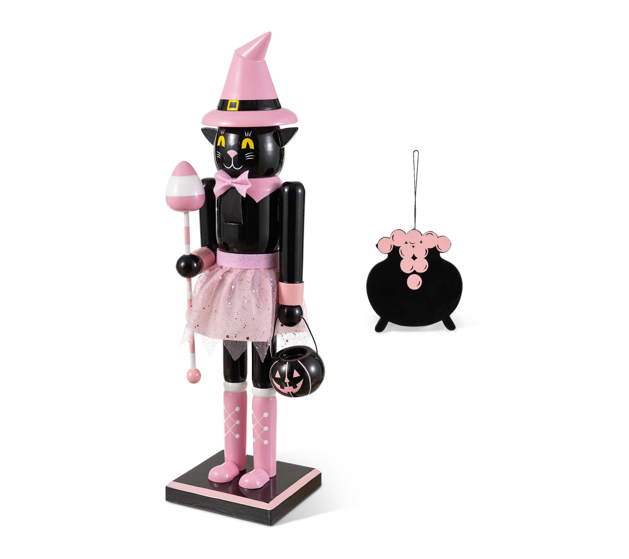 Glitzhome 18"H Halloween Wood w/ Ornament Nutcracker
