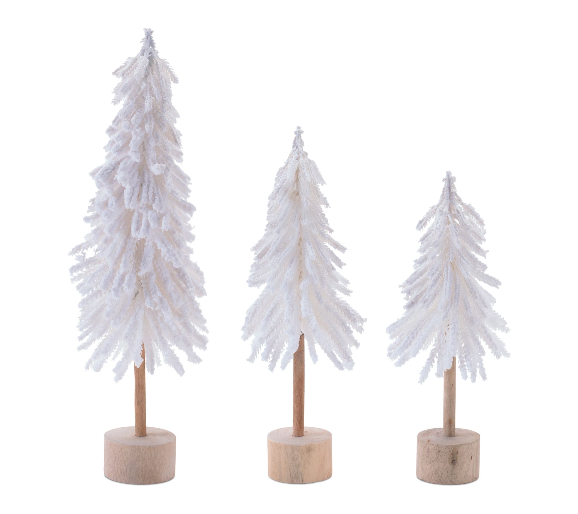 Melrose Flocked Pine Tree Tabletop Decor (Set of 3)