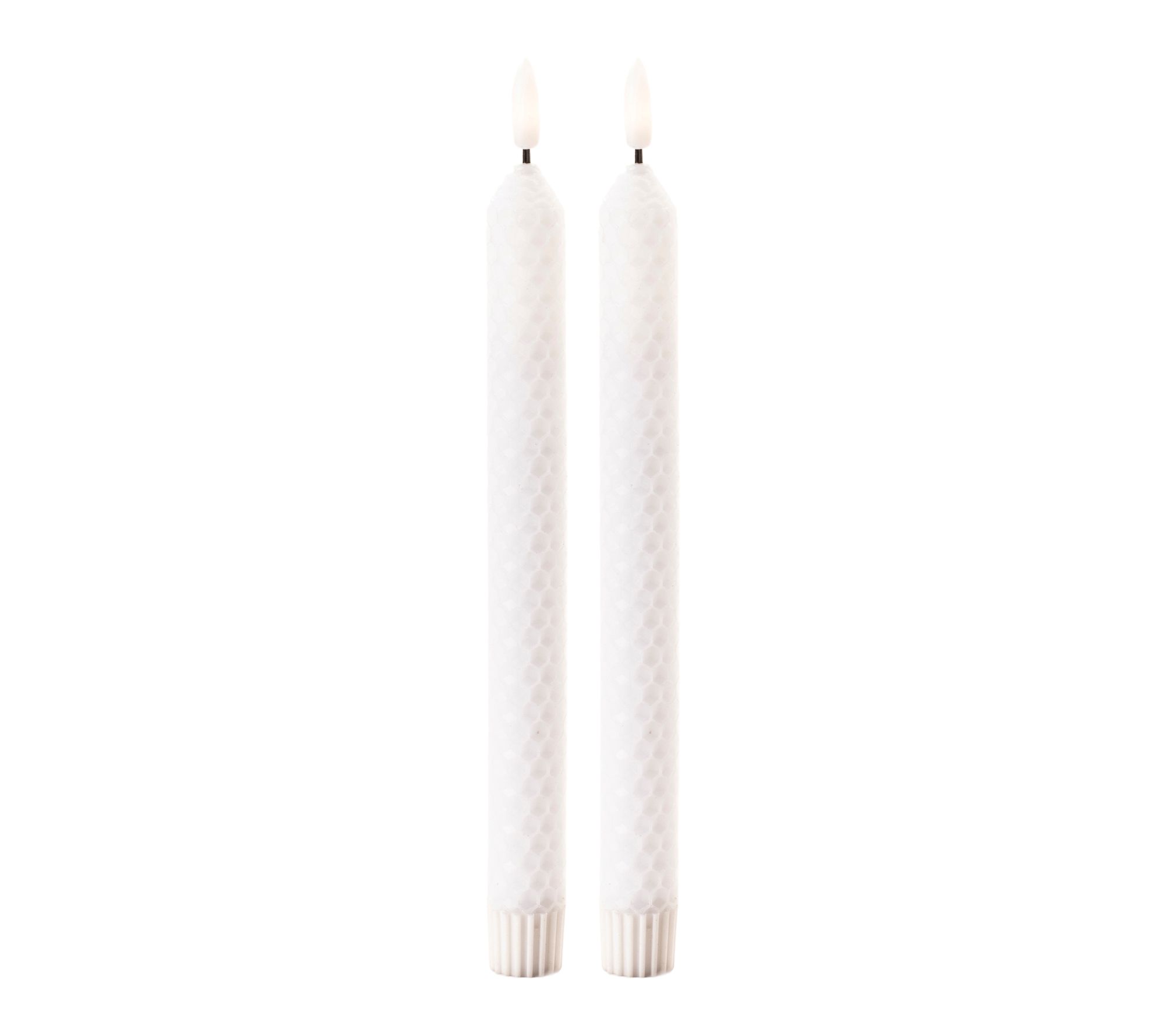 Melrose FIA Wick White Textured Taper Candle (Set of 2)