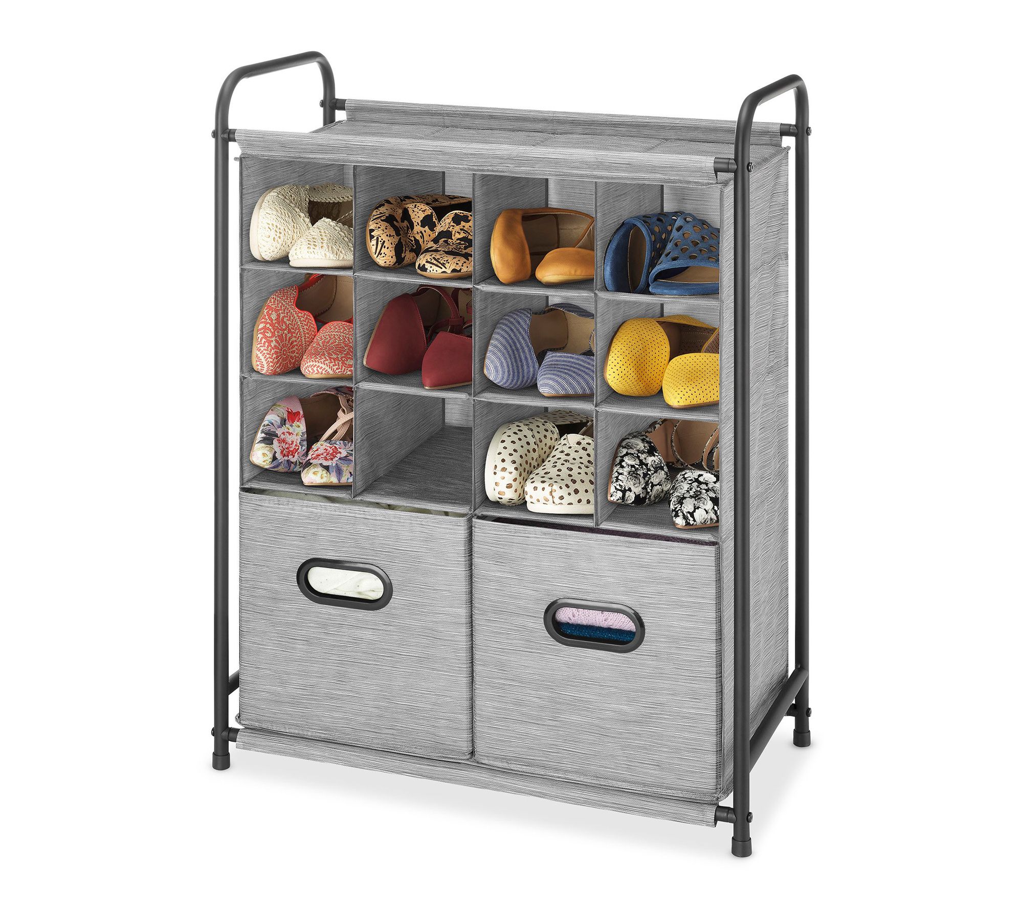 Whitmor Freestanding 12-Compartment Shoe Organizer