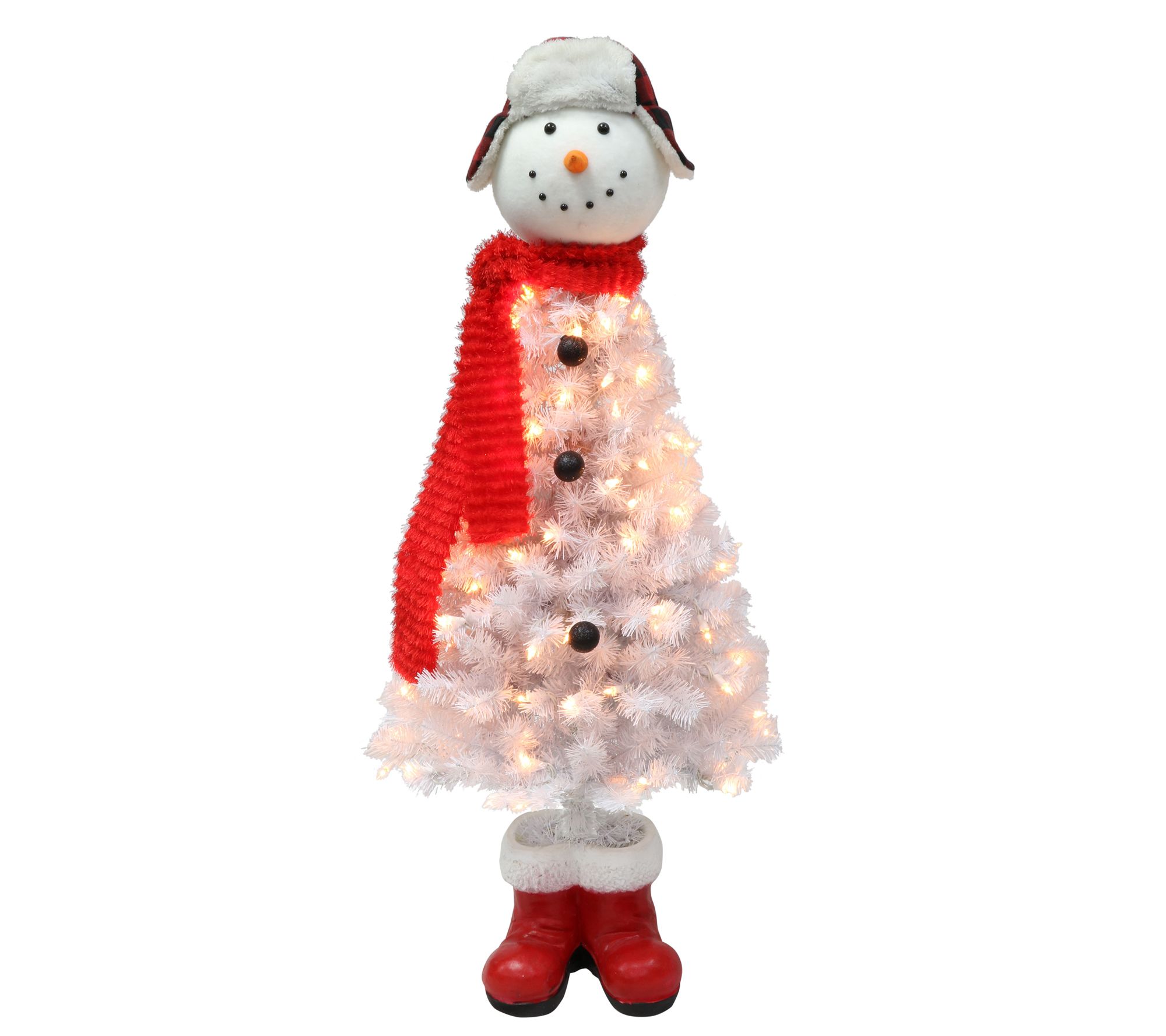 Puleo Pre-Lit 4' Snowman Christmas Tree with 100 Lights
