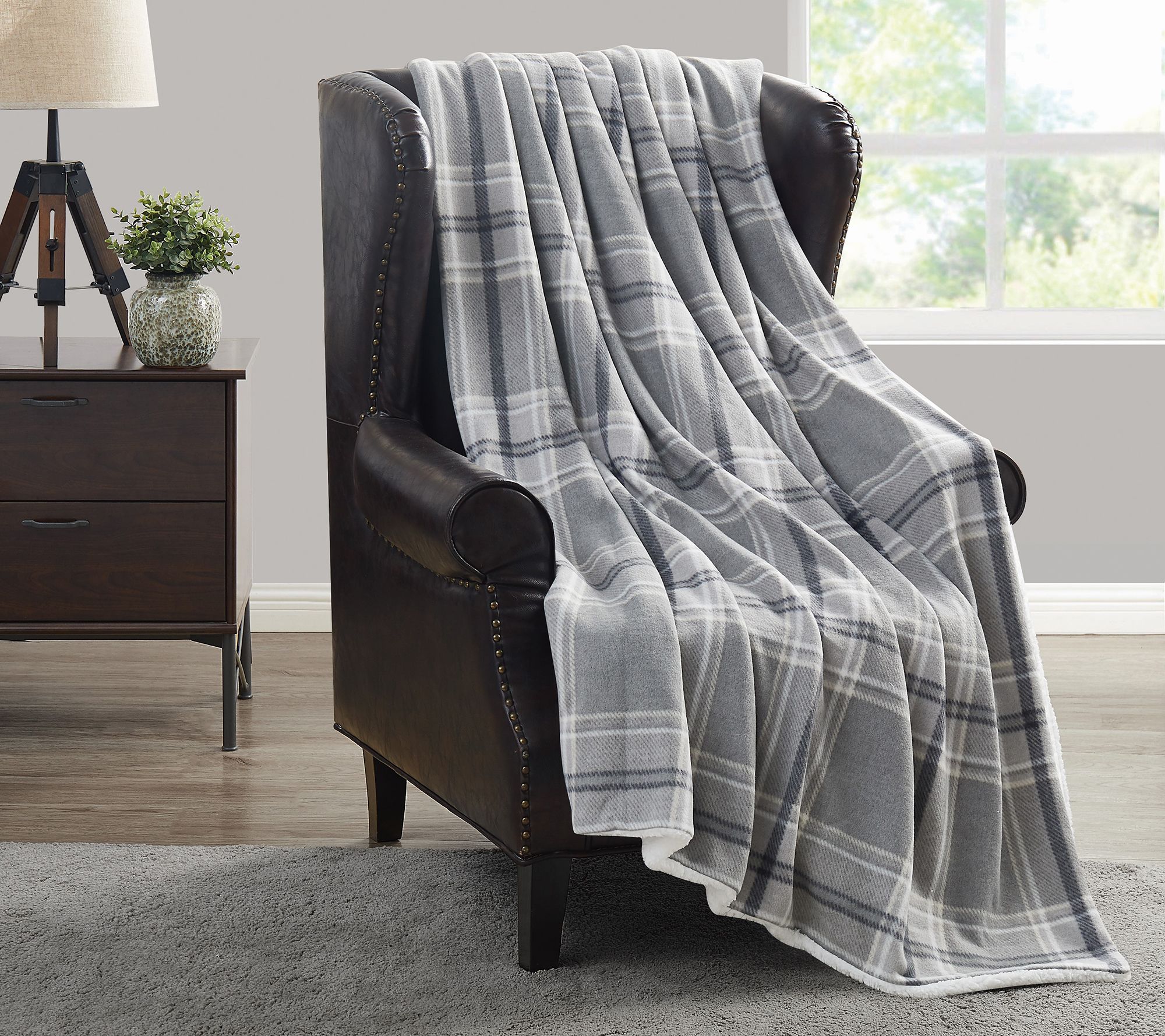 Cannon Cozy Teddy Plaid 50x70 Throw