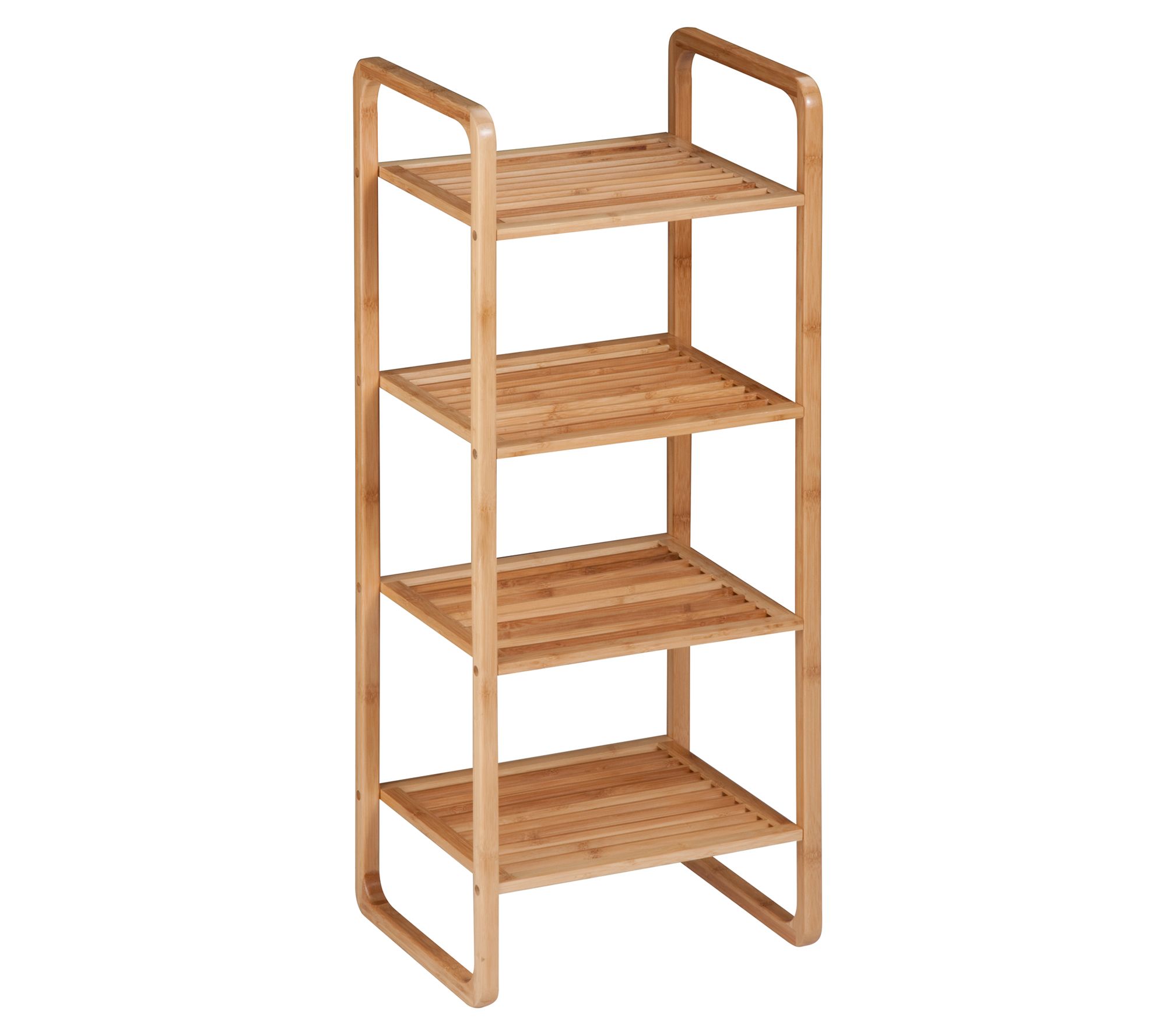 Honey Can Do White Wash 4-Tier Bamboo Shoe Rack