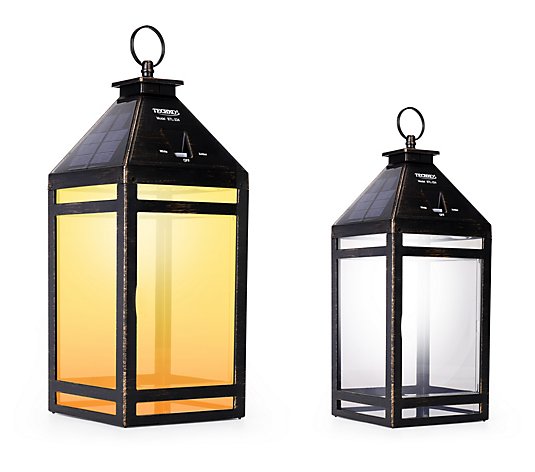 Solar Portable Lantern - Amber/White Light - Clear Panel
