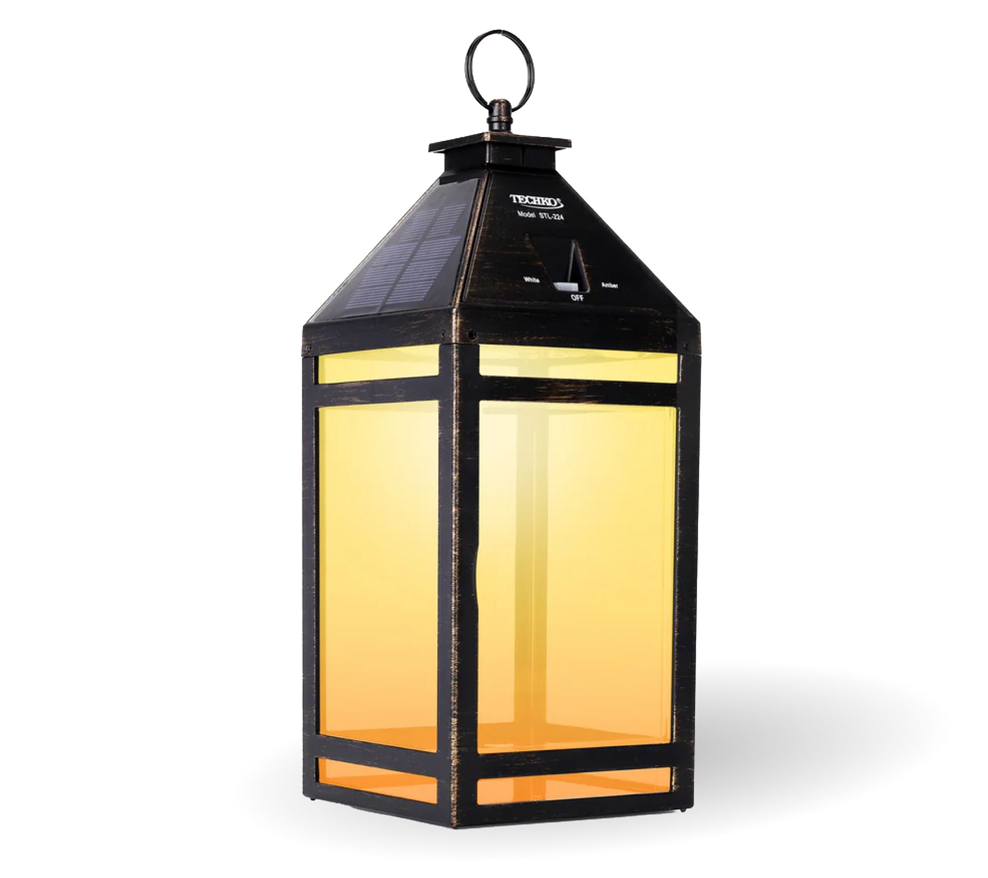 Solar Portable Lantern - Amber/White Light - Clear Panel
