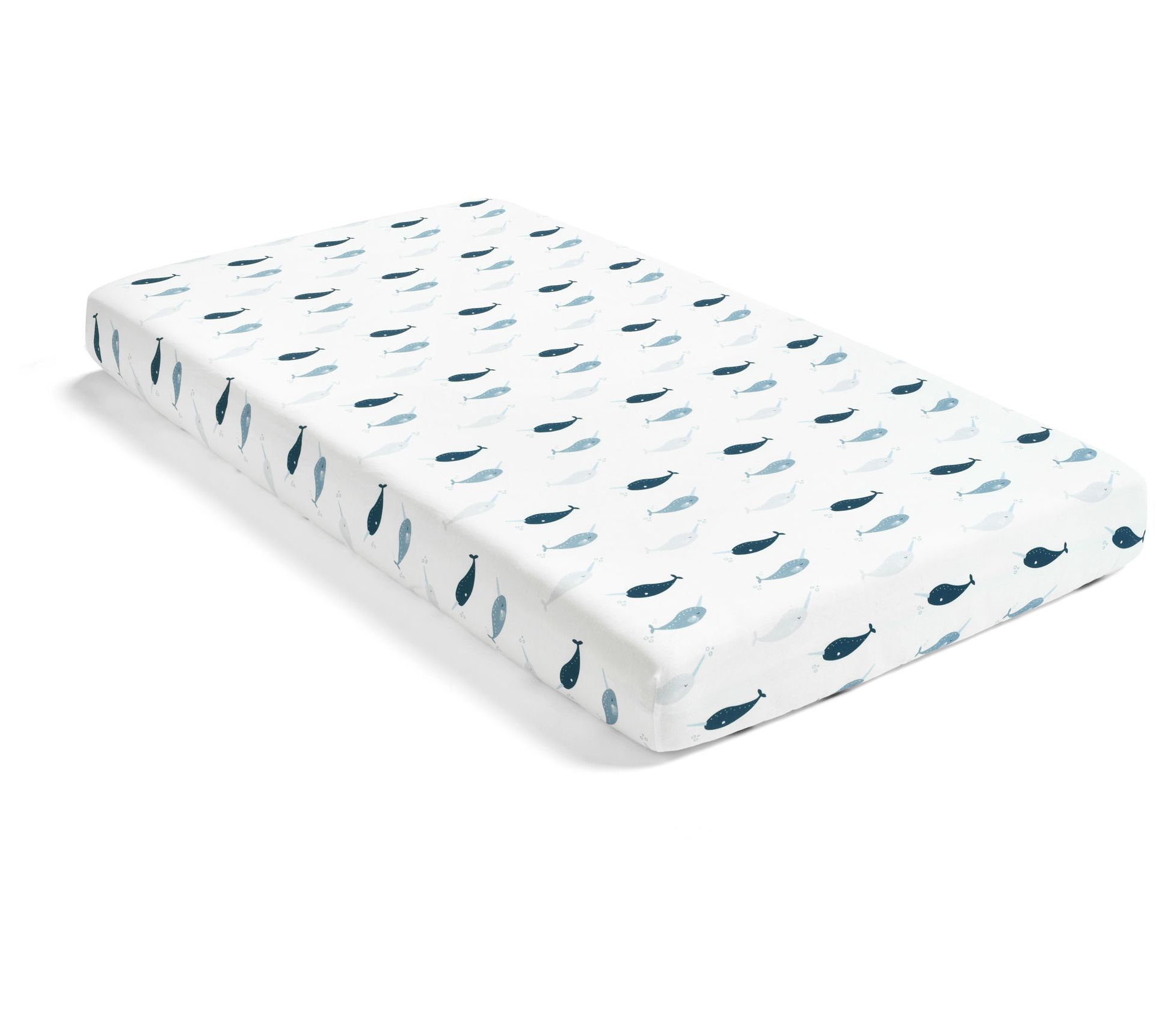 Hello Spud Narwhal Cotton Fitted Crib Sheet