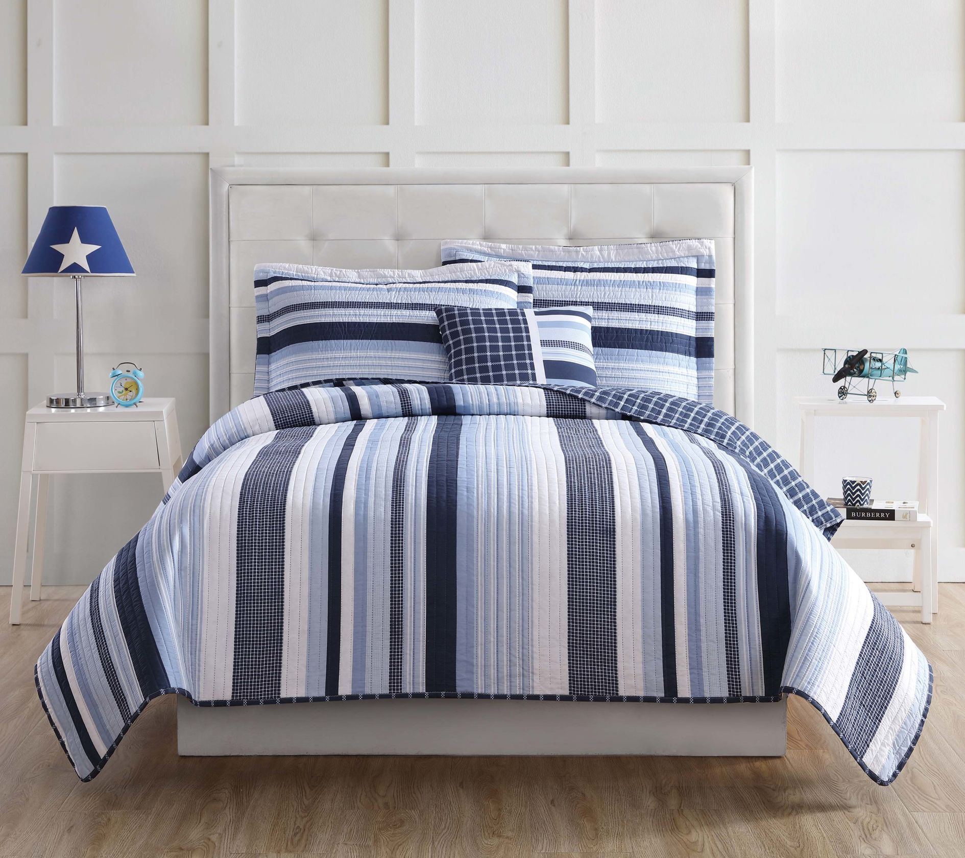 My World Mason Stripe Twin Quilt Set