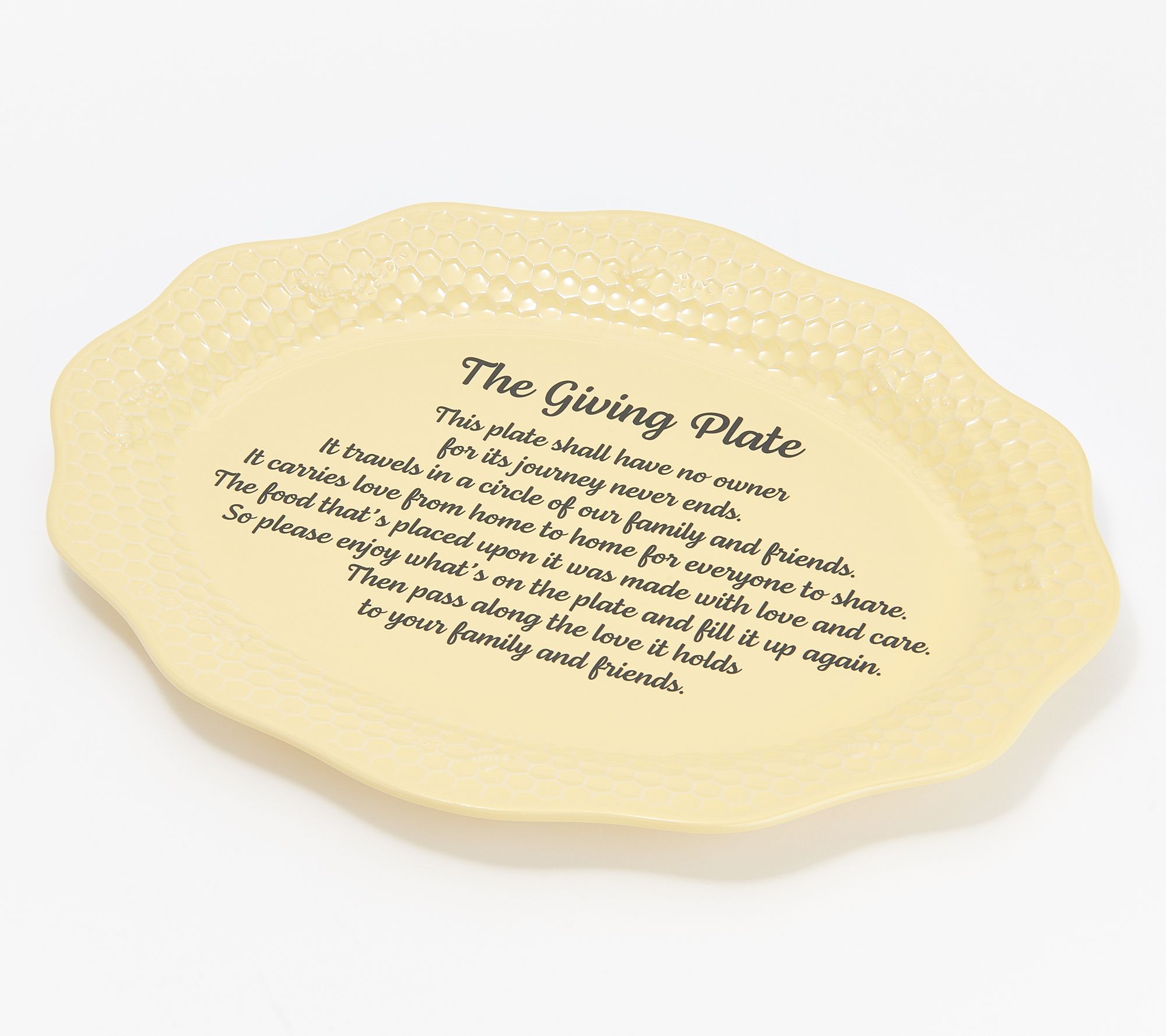 Temp-tations Bee-lieve 16" Scalloped Giving Platter