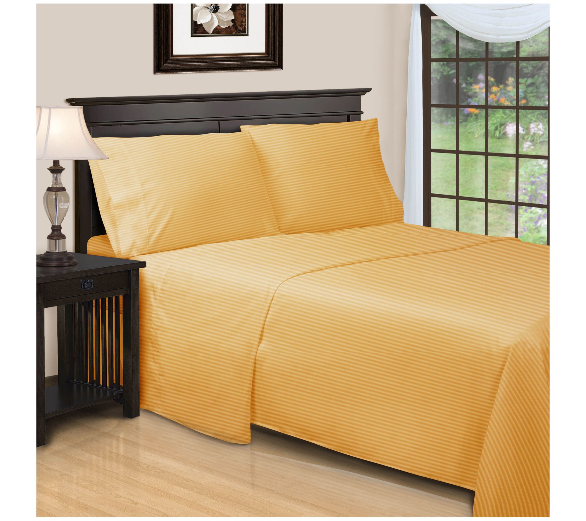 Superior 650TC Egyptian Cotton Striped Sheet, King