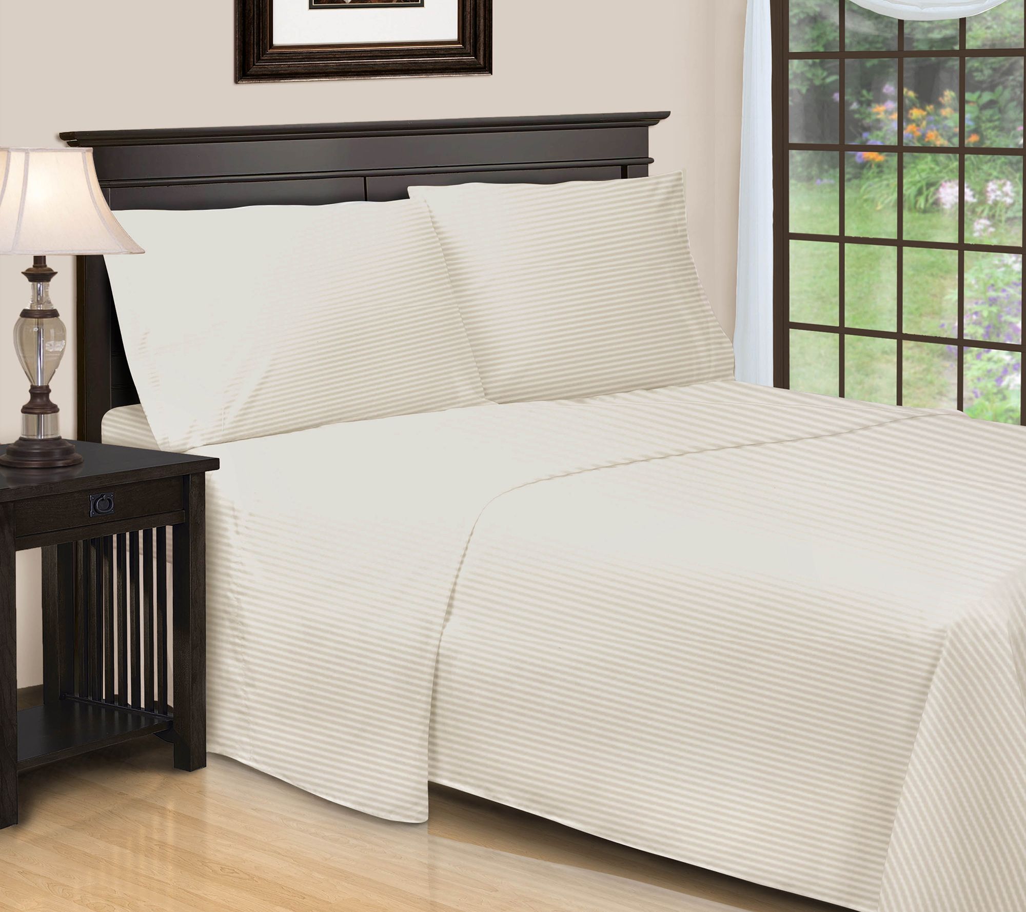 Superior 650TC Egyptian Cotton Striped Sheet, King