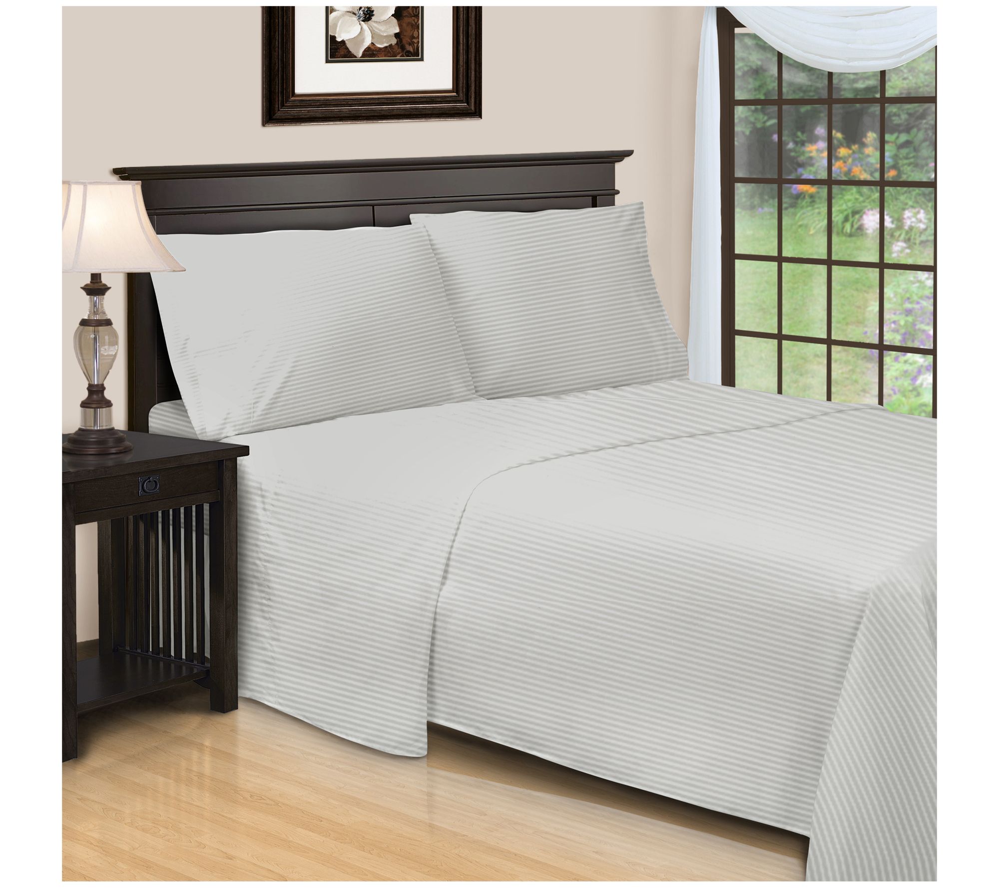 Superior 650TC Egyptian Cotton Striped Sheet, King